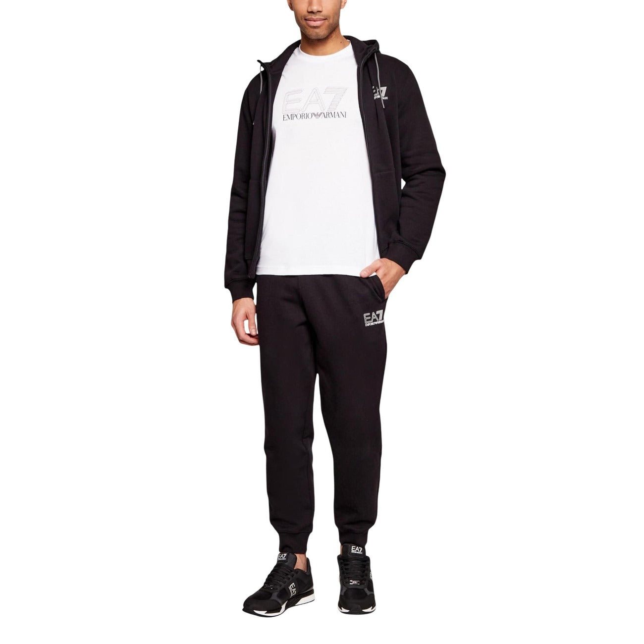 Мъжка бяла тениска EA7 Emporio Armani 7M001307 AF10375 Front View