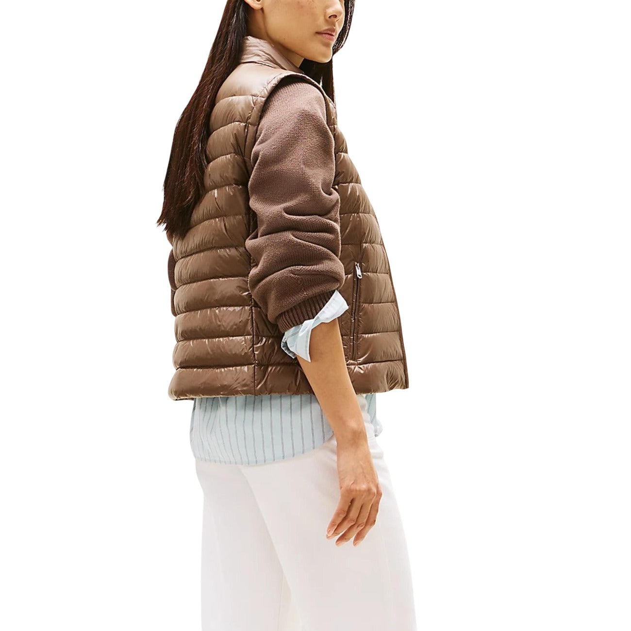 Дамски кафяв елек Tommy Hilfiger Women Gilet WW0WW45499 Back View