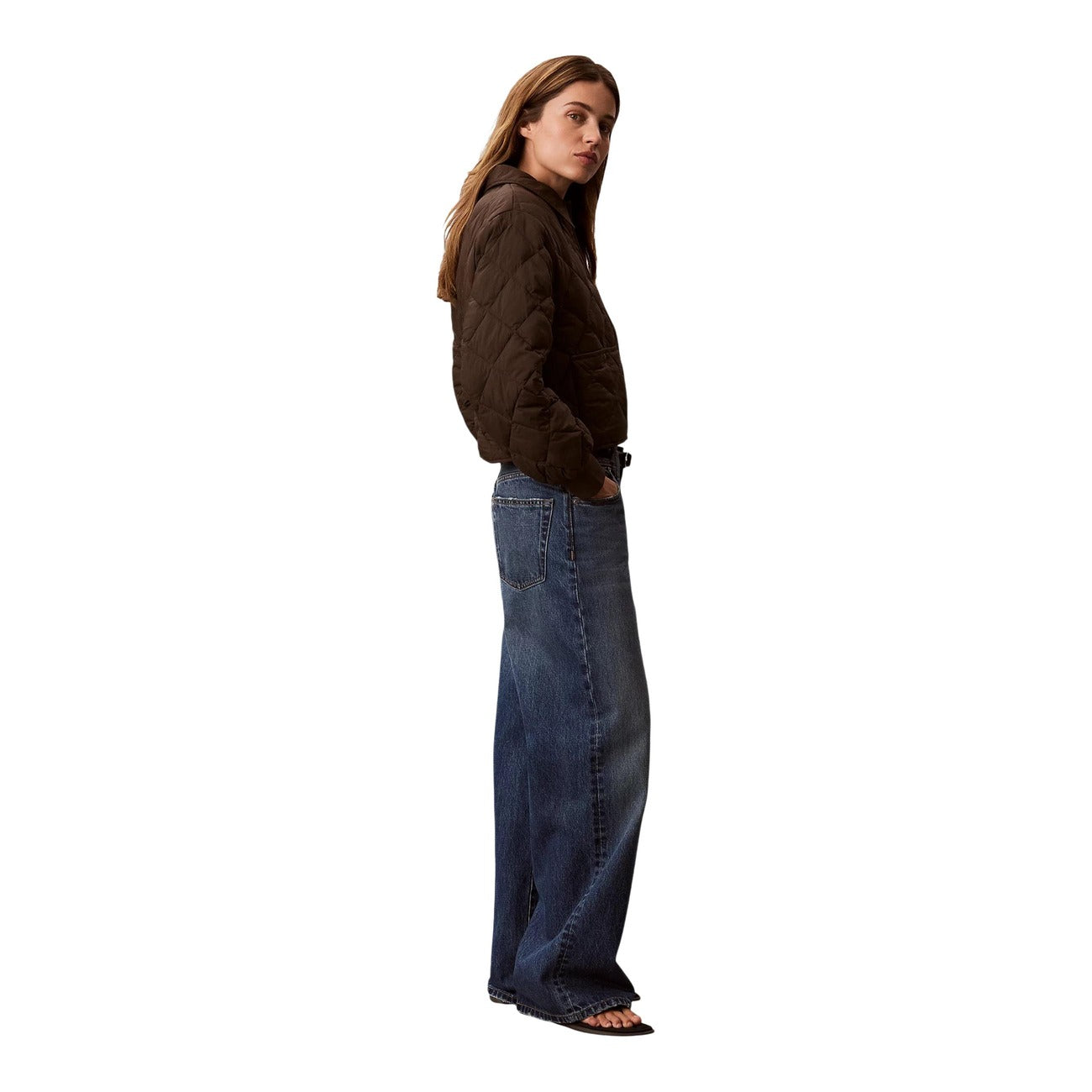 Дамско кафяво яке Calvin Klein Jeans Women Jacket LV047G509G TO2 Side View