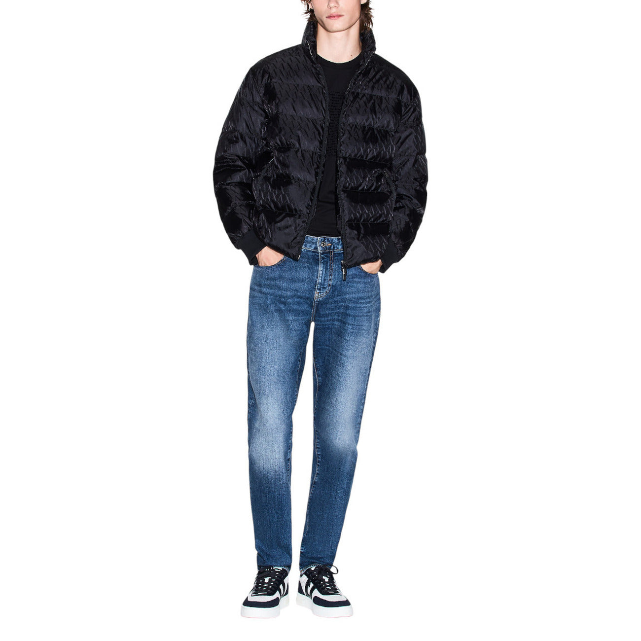 Мъжко черно яке Armani Exchange Men Jacket XM001580 AF16628 Front View