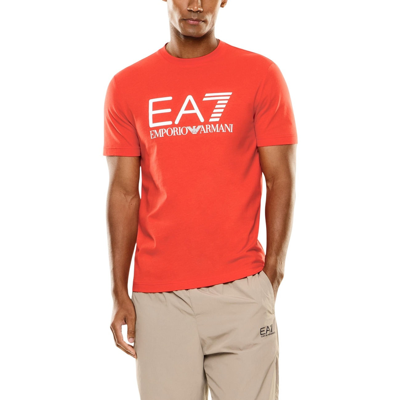 Мъжка червена тениска EA7 Emporio Armani Men T-shirt 7M001412 AF22264 U3012 Front View