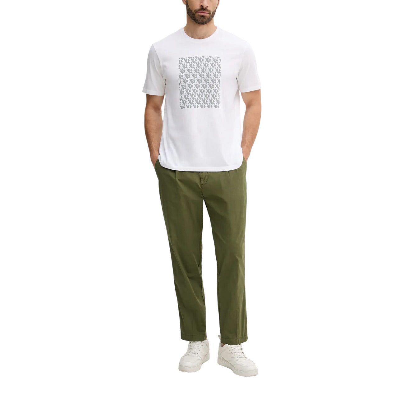 Мъжка бяла тениска Calvin Klein Jeans Men T-shirt LV04RC841G YAA Front View