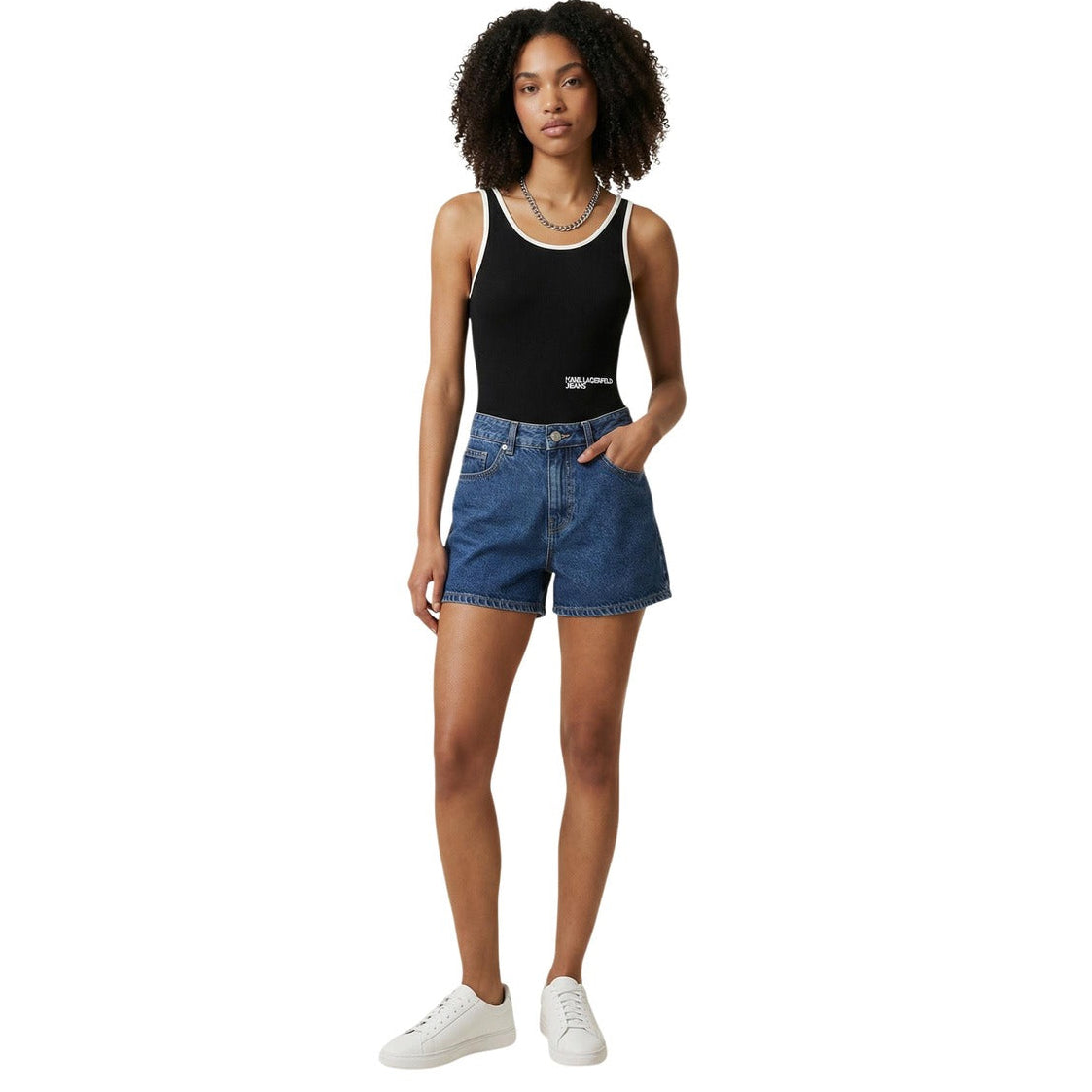 Дамски дънкови къси панталони Karl Lagerfeld Jeans Women Denim Shorts B2W10067 Front View