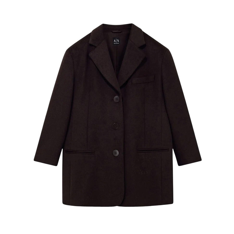 Дамско кафяво палто Armani Exchange Women Coat XM003139 AF26076 U6032 Front View