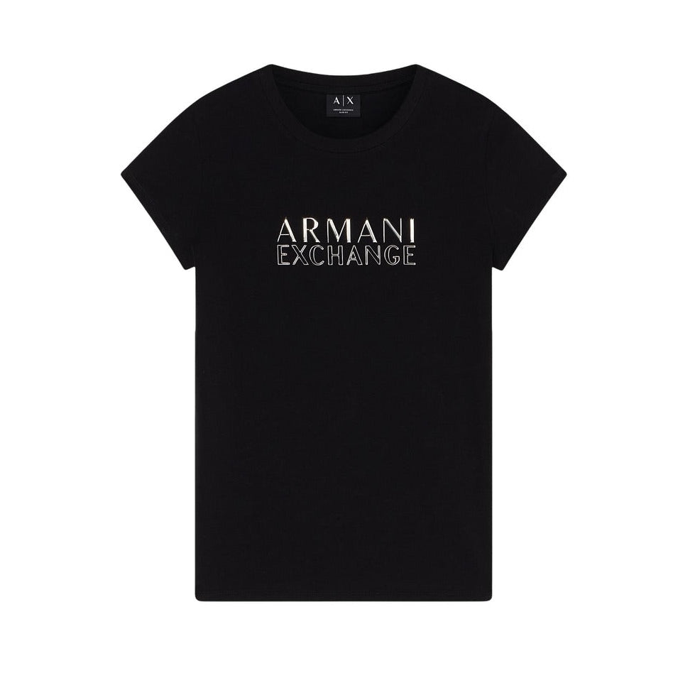 Дамска черна тениска Armani Exchange Women T-shirt XW001837AF16294UC001 Front View