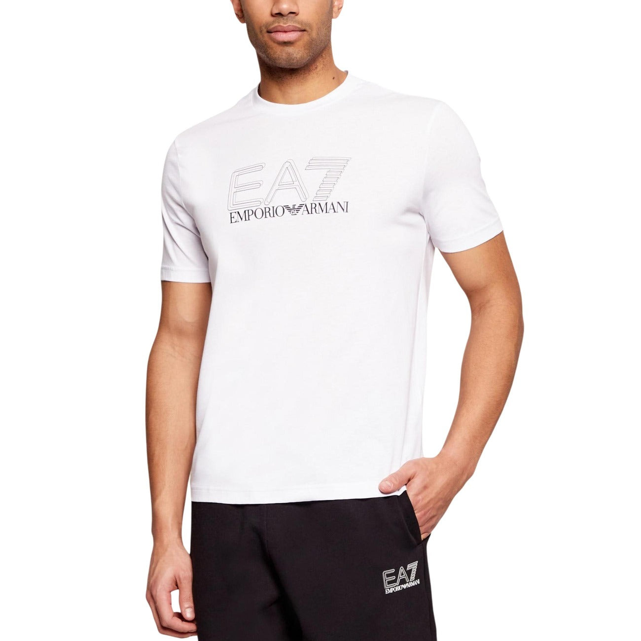 Мъжка бяла тениска EA7 Emporio Armani 7M001307 AF10375 Front View