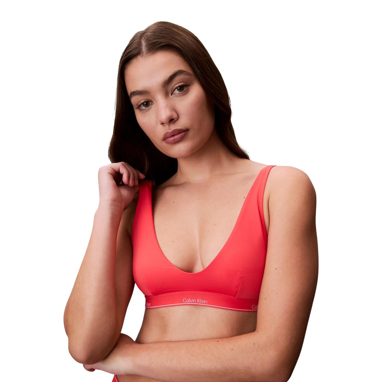 Дамски бански горно Calvin Klein Jeans Women Swimwear Top LV00Q61207 XKP Close-Up