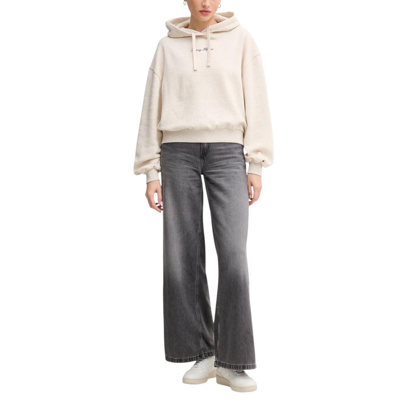 Дамско бежово худи Tommy Hilfiger Women Hoodie WW0WW47459 Front View