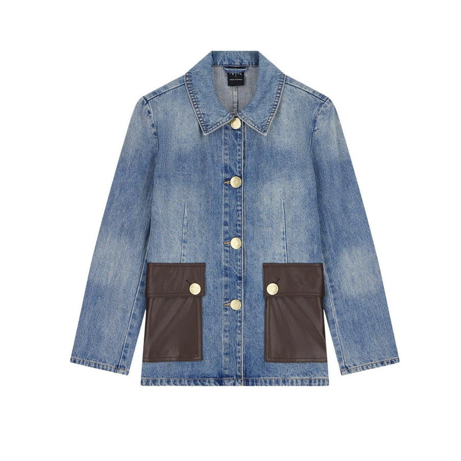 Дамско дънково яке Armani Exchange Women Denim Jacket XW002997 AF25766 MB001 Front View