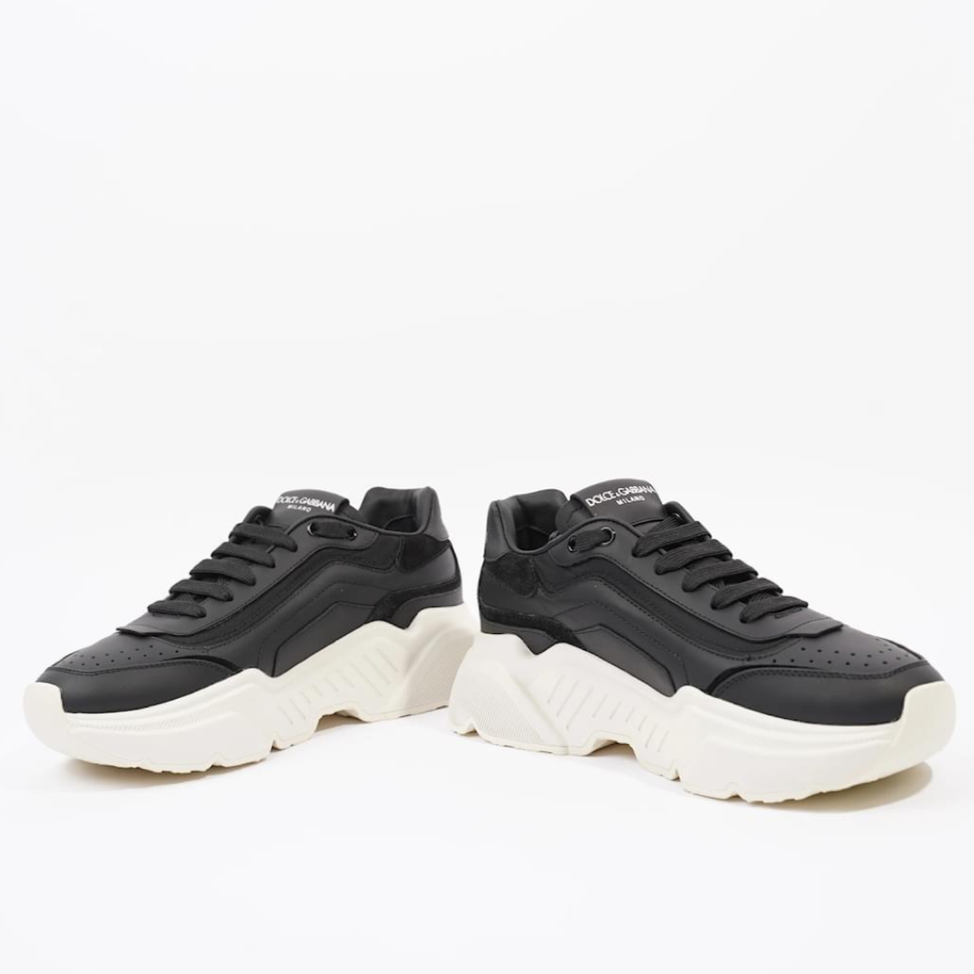 Дамски маратонки Dolce & Gabbana Black White DAYMASTER Leather Sneakers