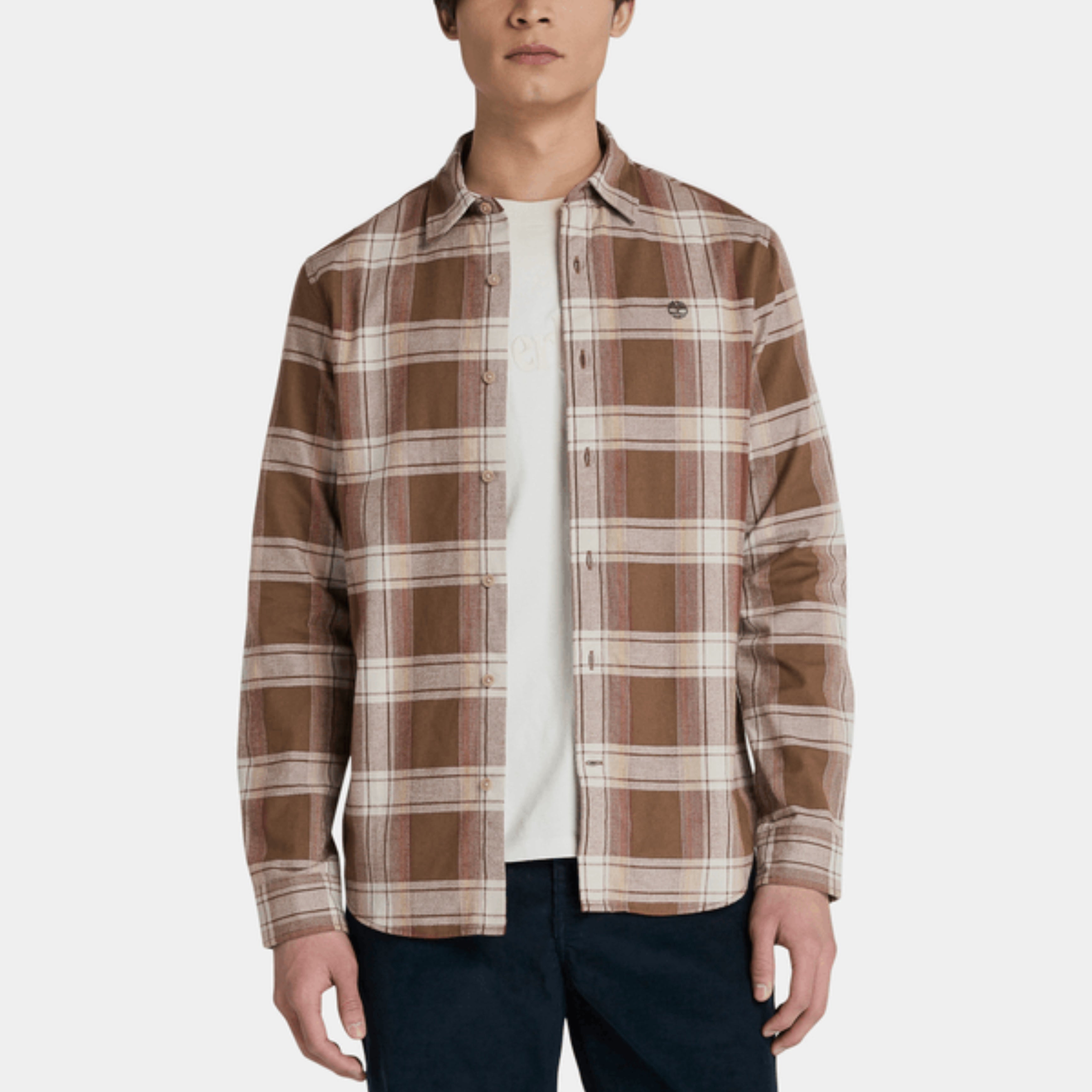 Мъжка памучна риза Men’s Herringbone Flannel Check Shirt Timberland TB0A42Y1BK2 Brown