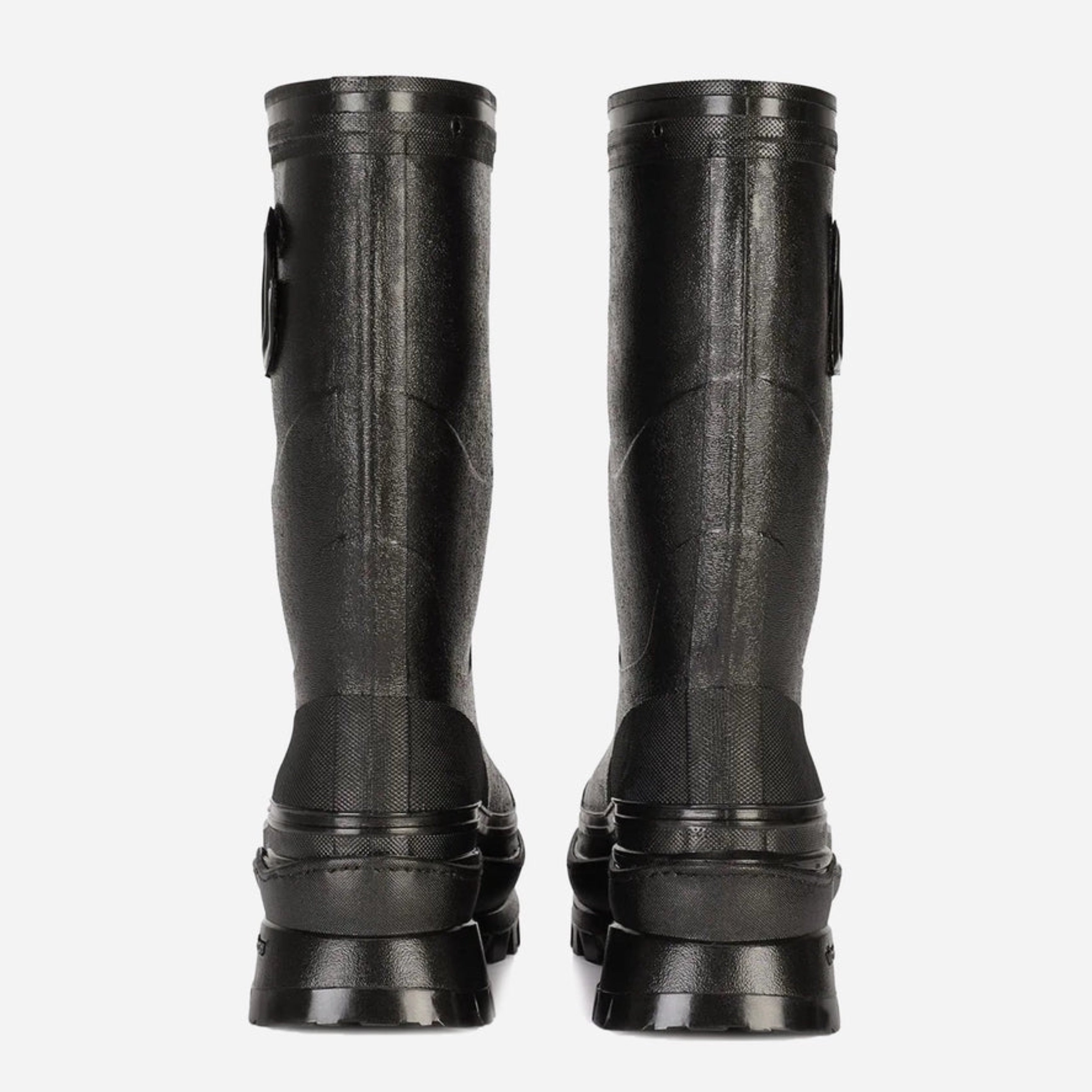 Мъжки гумени ботуши Dolce&Gabbana Sleek Metallic Rubber Rain Boots with DG Logo в черно