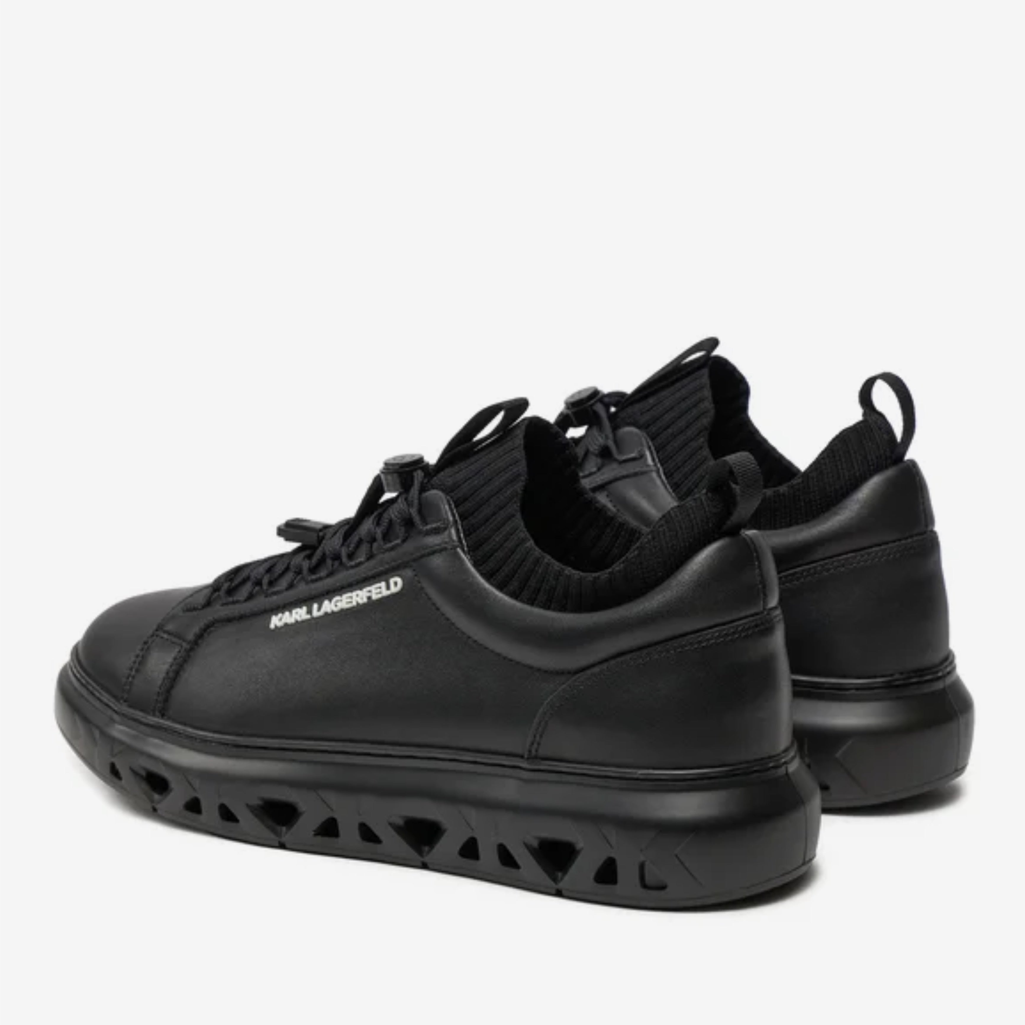 Мъжки кожени кецове в черно Men’s sneakers Karl Lagerfeld Kapri Lite KL54535 00X Black