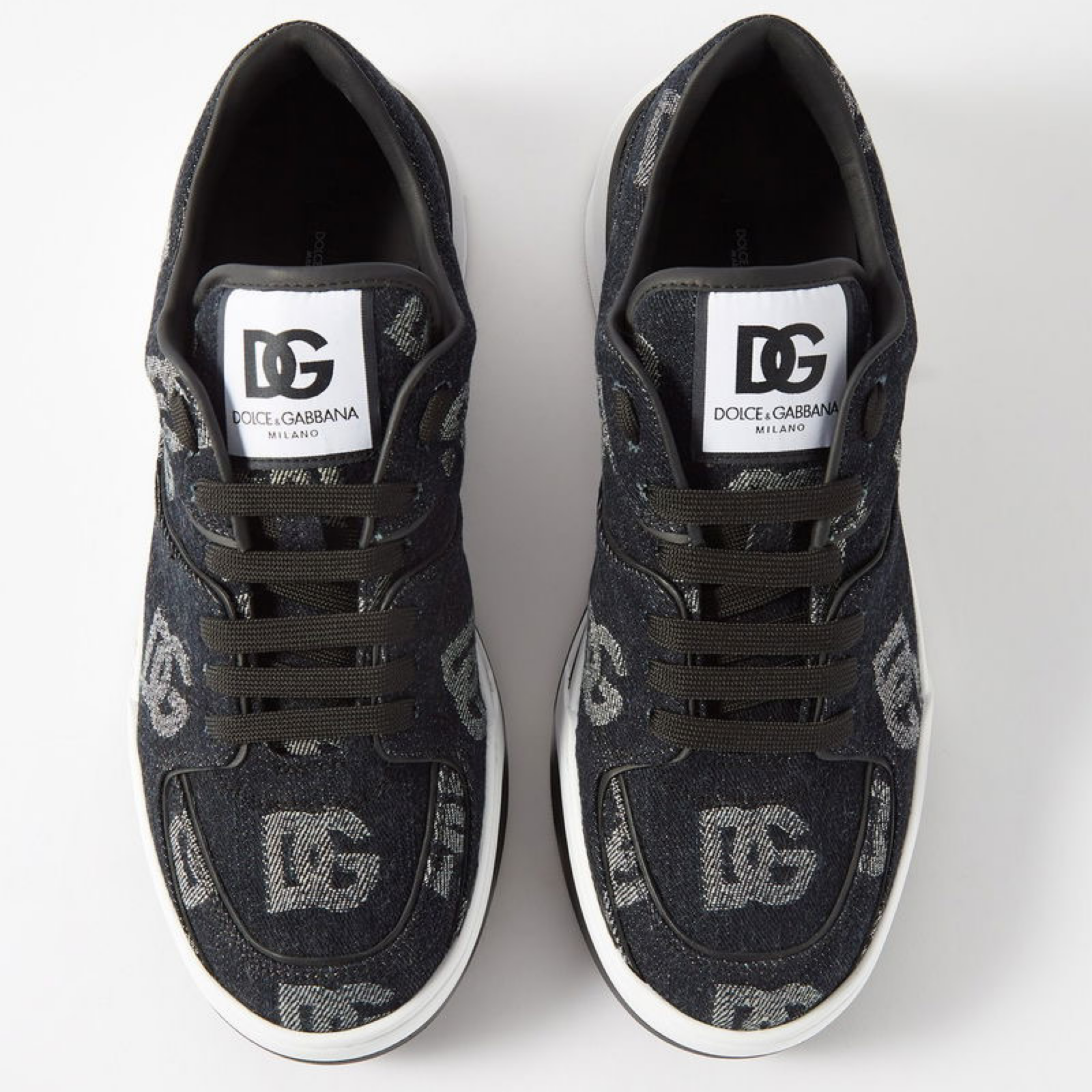 Dolce & Gabbana New Roma Denim Logo Men Sneakers Top View