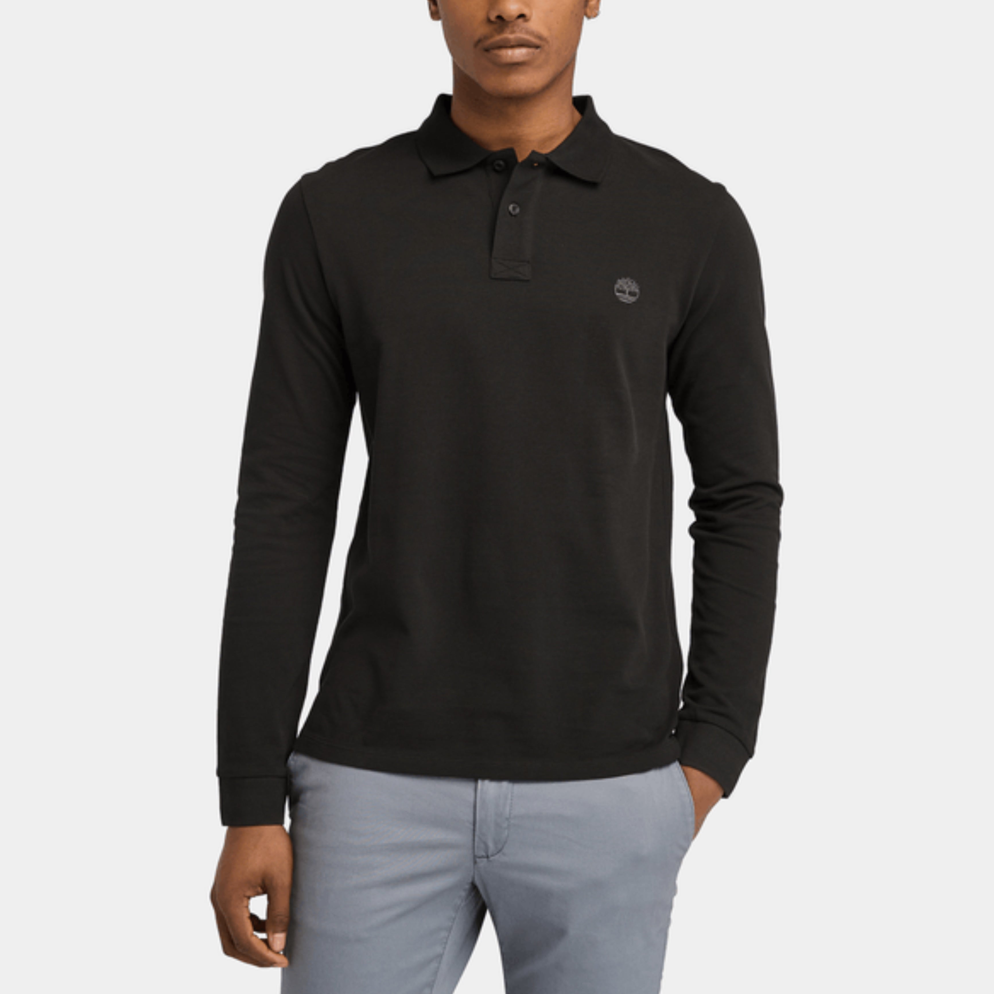 Мъжка поло блуза Men’s long sleeved polo shirt Timberland TB0A6VY6001 Black front view