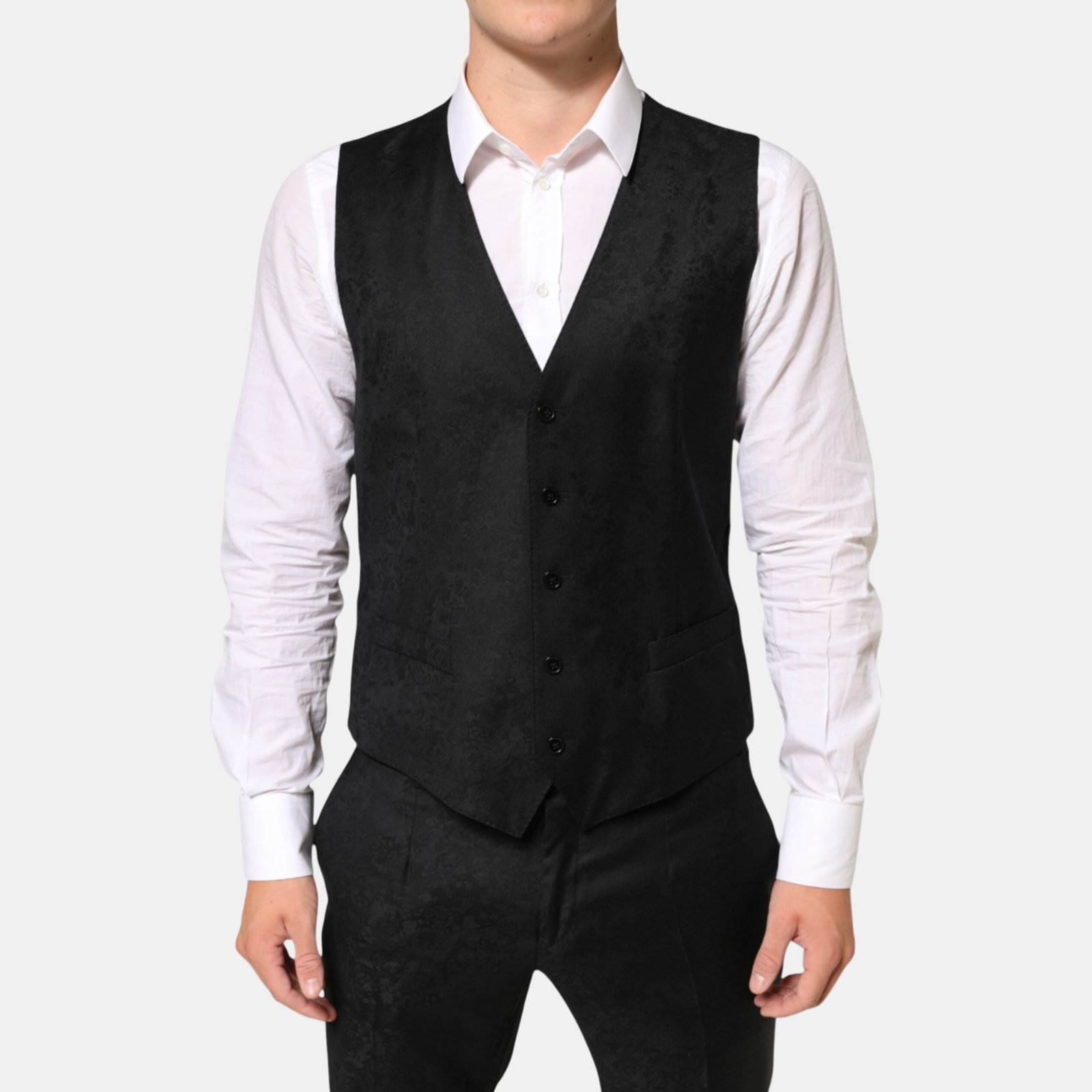 Dolce & Gabbana Floral Brocade MARTINI 3 Piece Men Suit Vest Front View