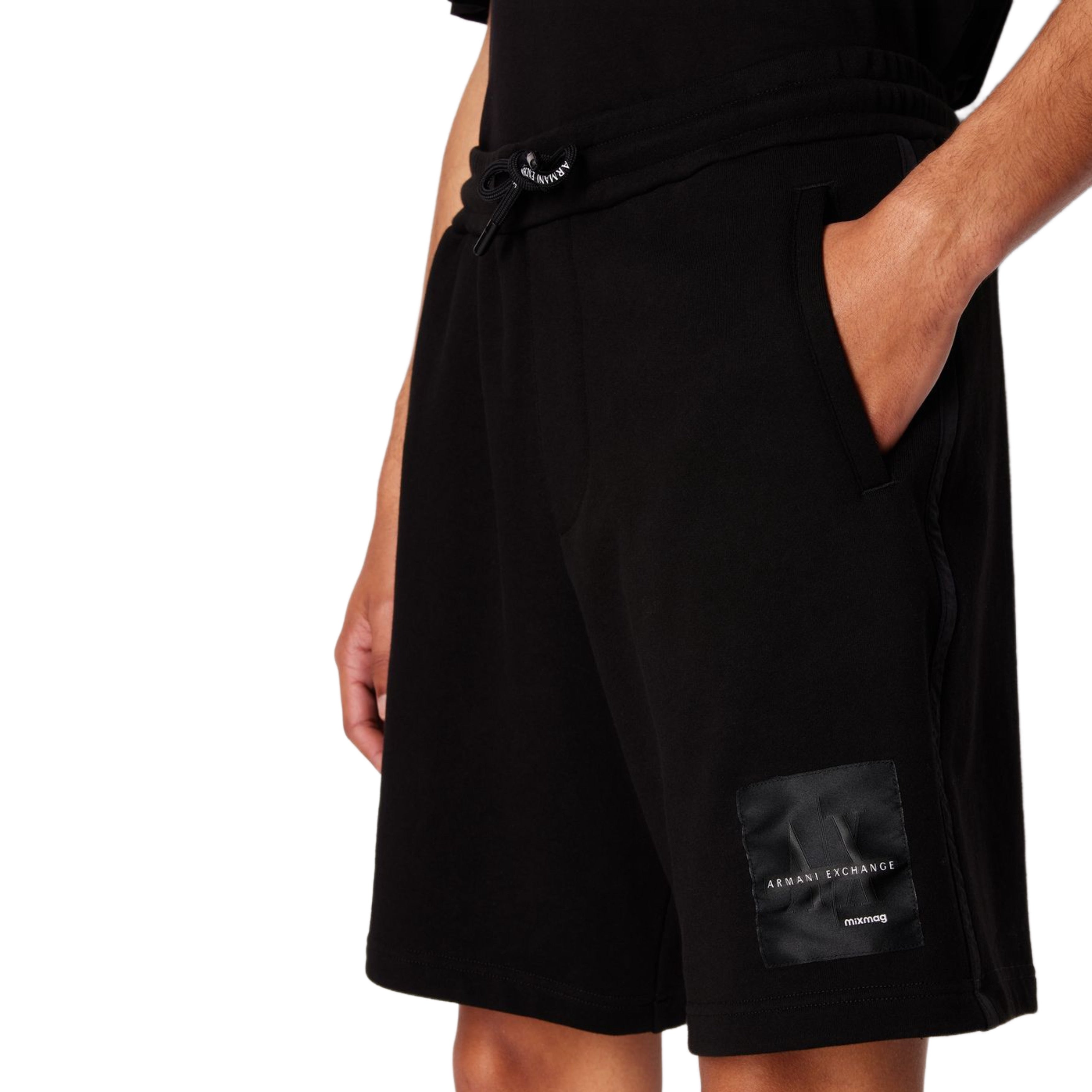 Мъжки черни памучни къси панталони Armani Exchange Mixmag 3DZSJA ZJDPZ 11200 нова колекция