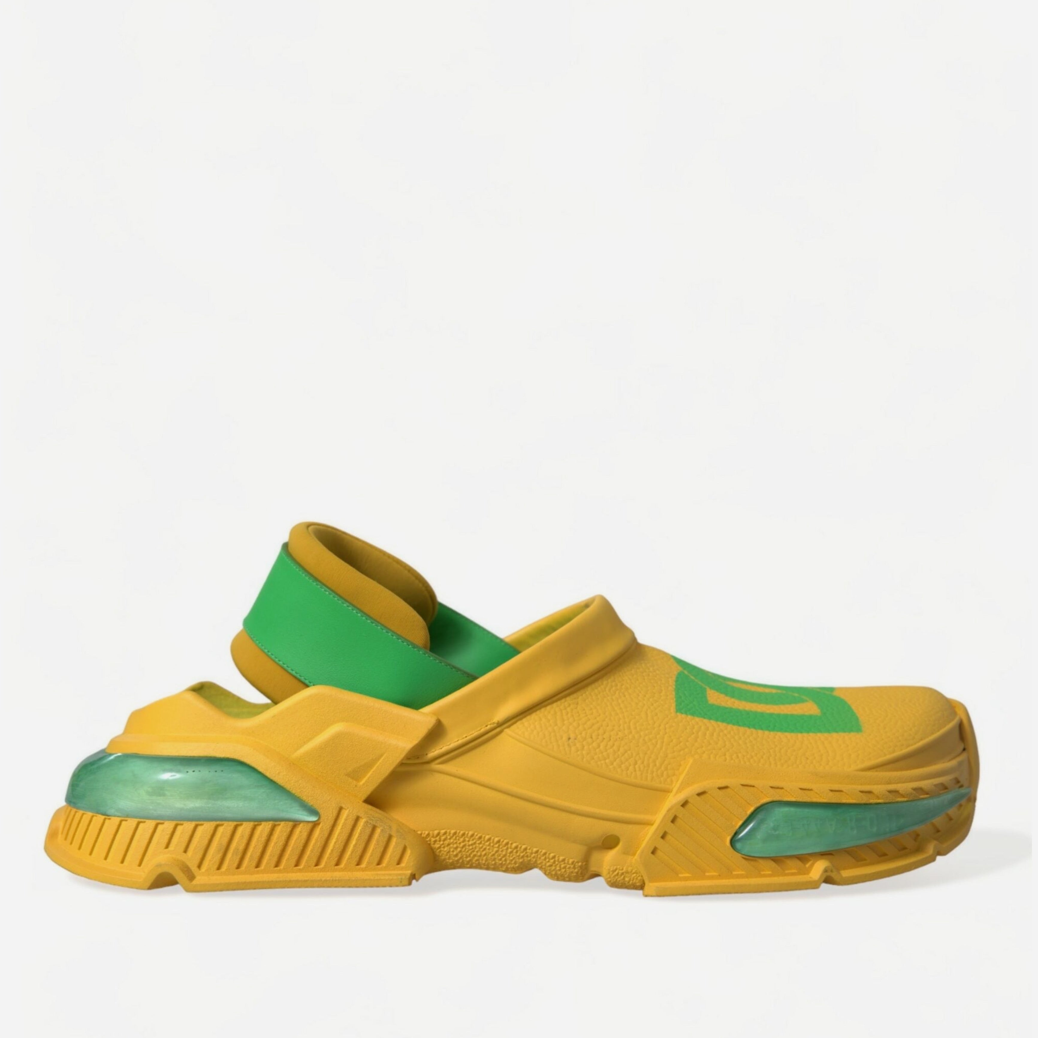 Мъжки луксозни чехли в жълто и зелено Dolce & Gabbana Men’s Chic Rubber Clogs Slippers in Lush Colors (Yellow and Green)