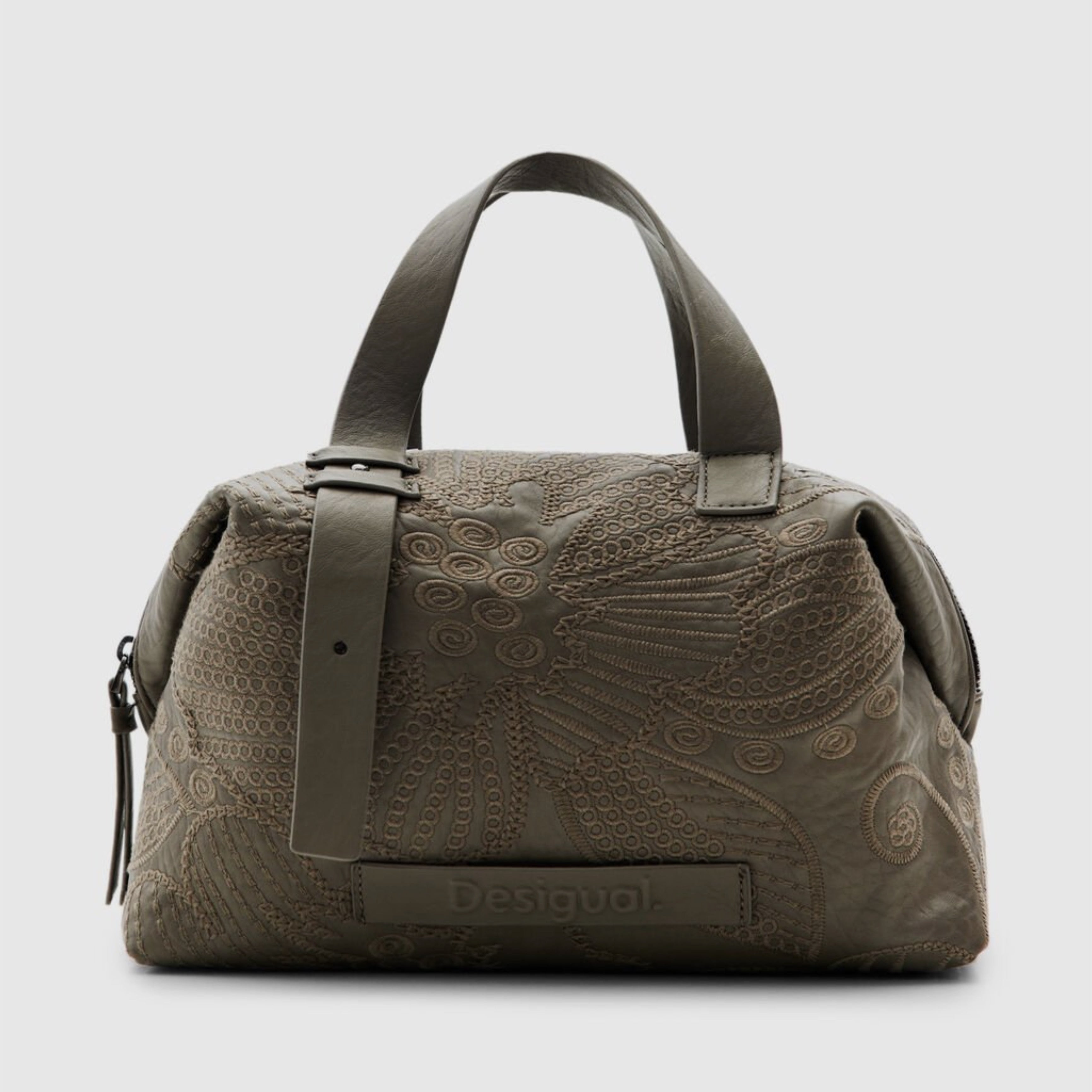 Дамска чанта Women’s floral embroidery shoulder bag Desigual 23WAXP18 2022U Olive green