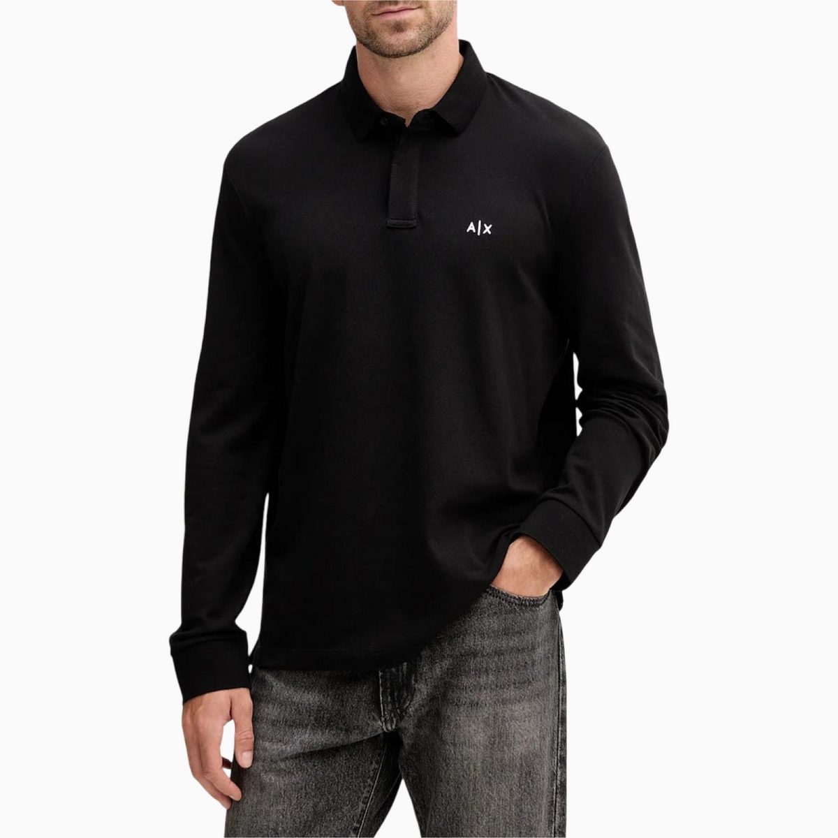 Мъжка поло блуза Armani Exchange Men Long Sleeve Polo XM001288 AF17321 UC001 Front View