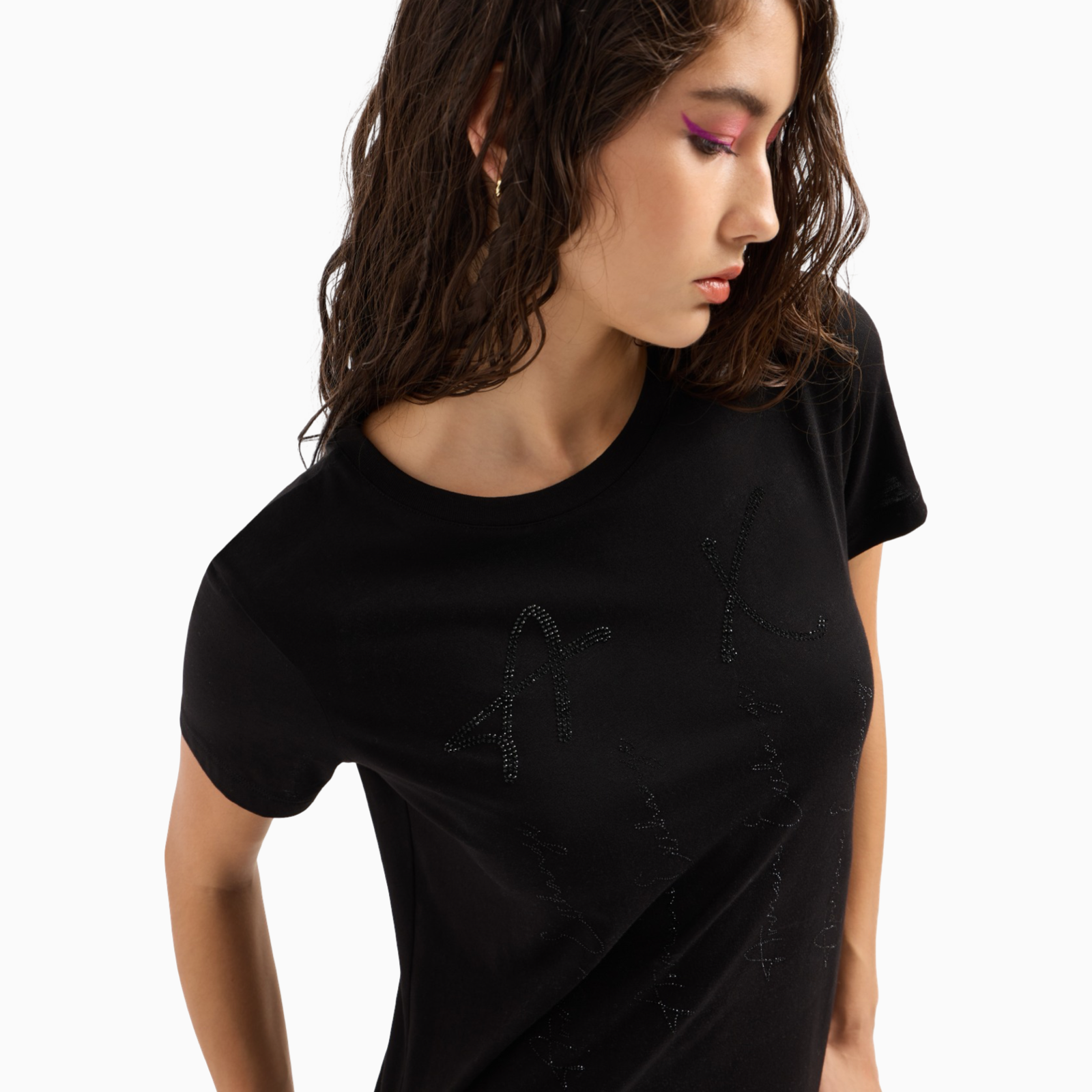 Дамска черна тениска Armani Exchange 6DYT53 YJ3RZ 1200 Detail