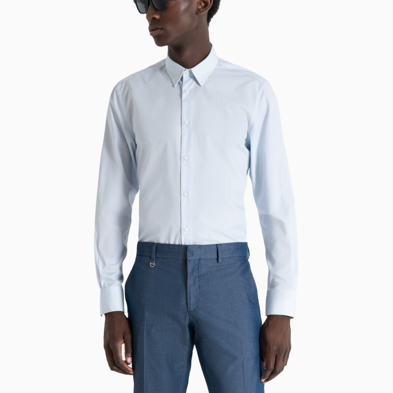 Мъжка светло синя риза Antony Morato Men Shirt MMSL00628-FA400078-7027 Front View
