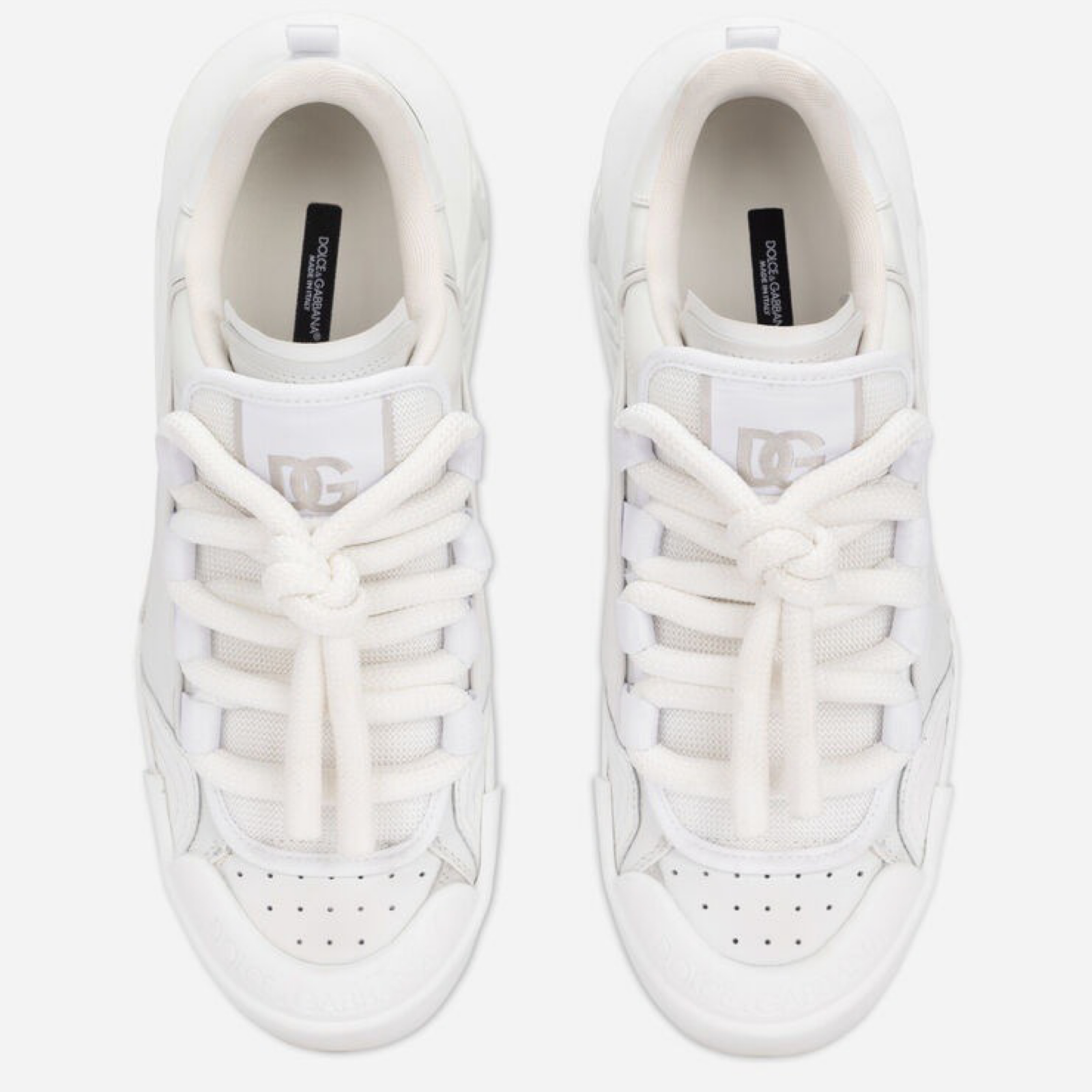 Мъжки бели кецове Dolce & Gabbana Portofino Men Sneakers CS2061 AB950 8B930 Top View