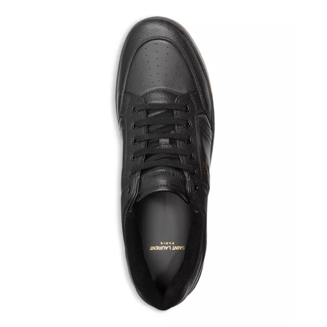 Мъжки черни маратонки Saint Lauren 
Elegant Black Low-Top Leather Sneakers