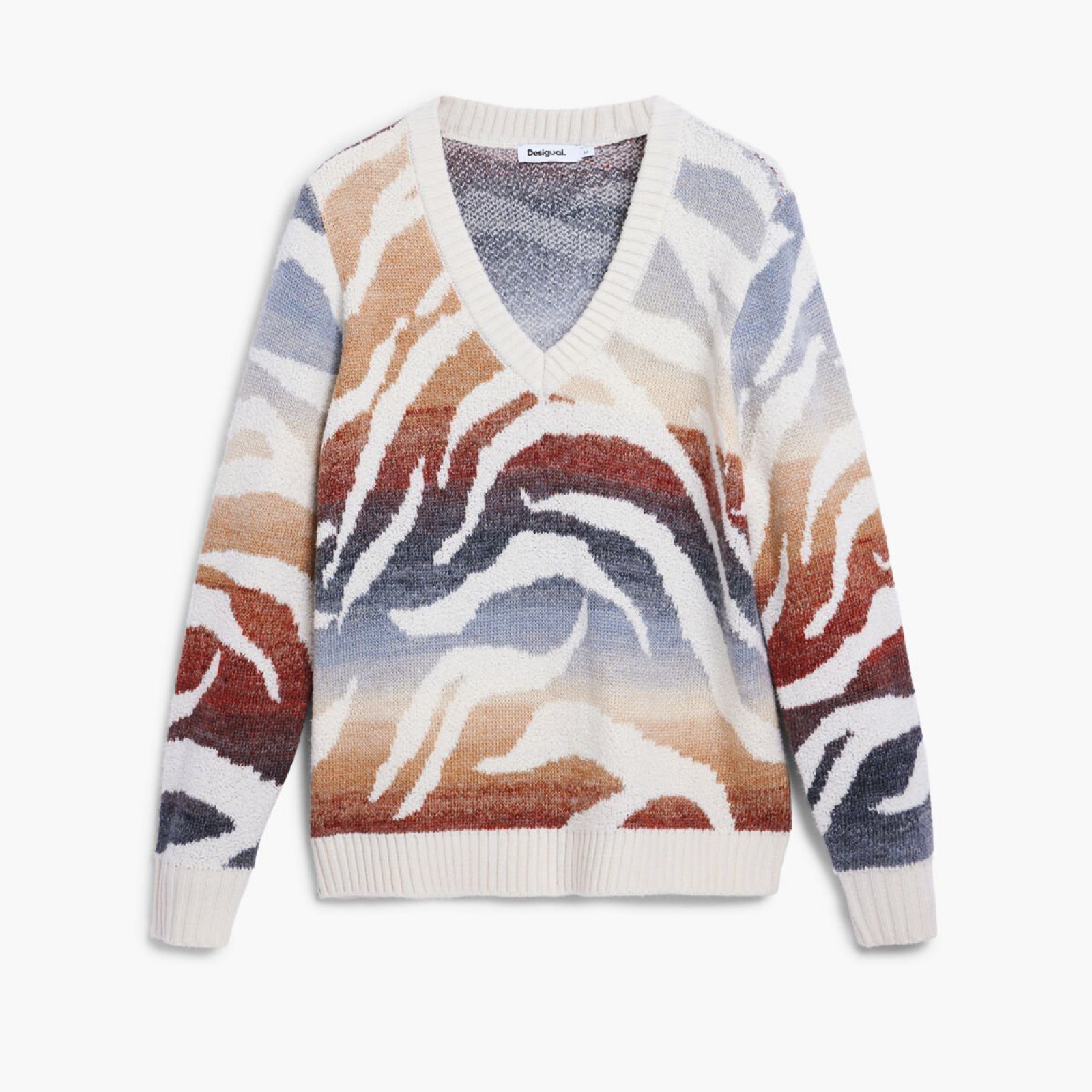 Дамски бежов пуловер Desigual Sweater 25WWJF21 Front View