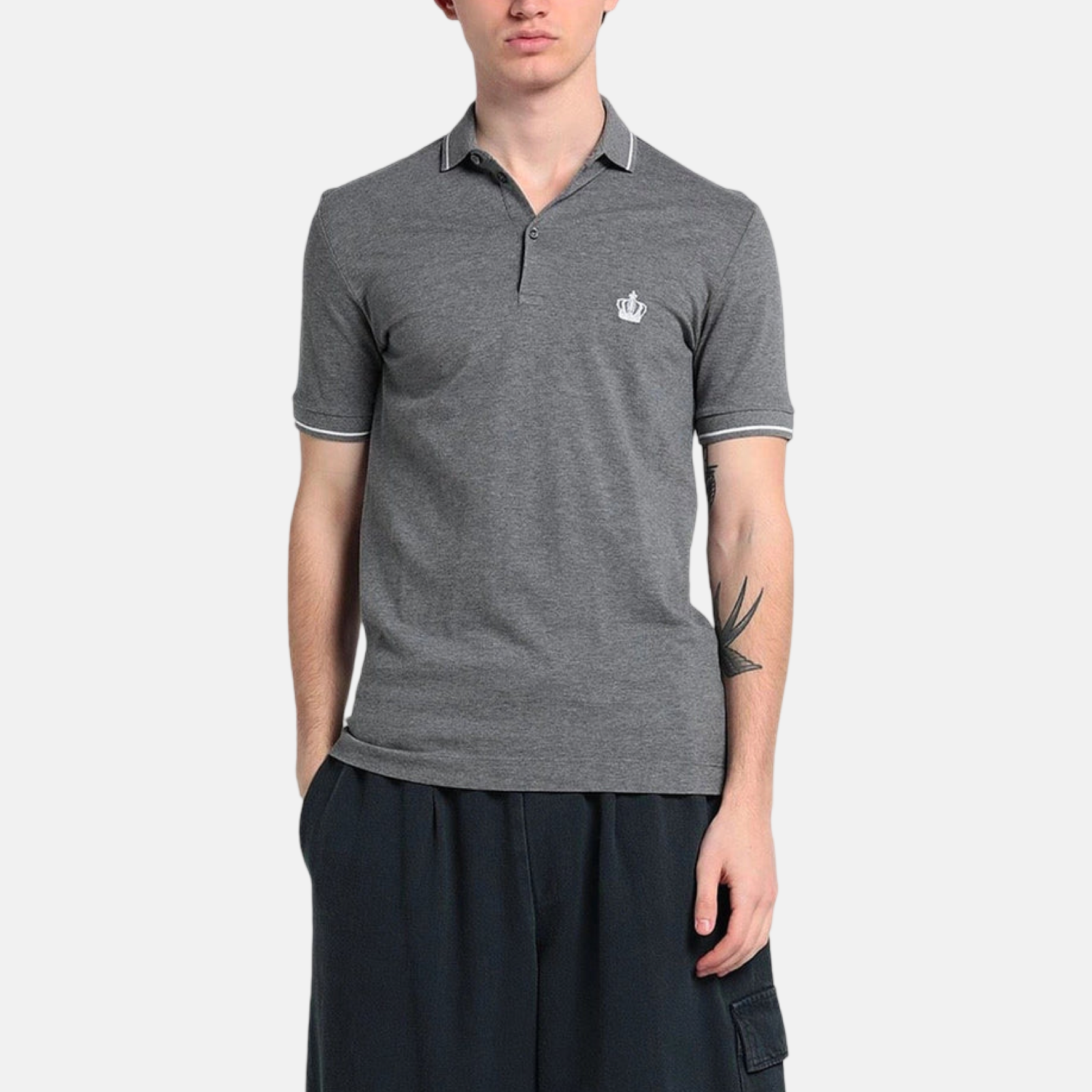 Мъжка сива поло тениска Dolce & Gabbana Men Polo