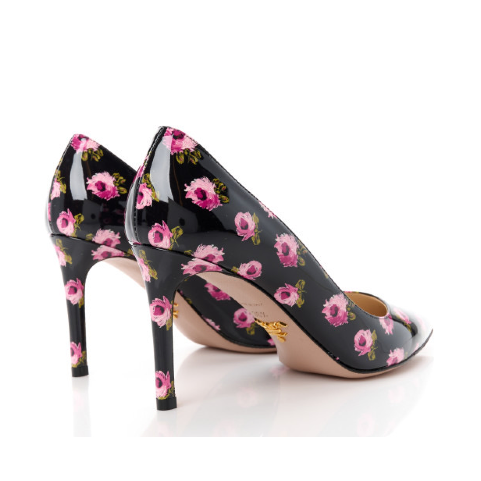 Токчета Prada Elegant Venice Floral Print Leather Pumps