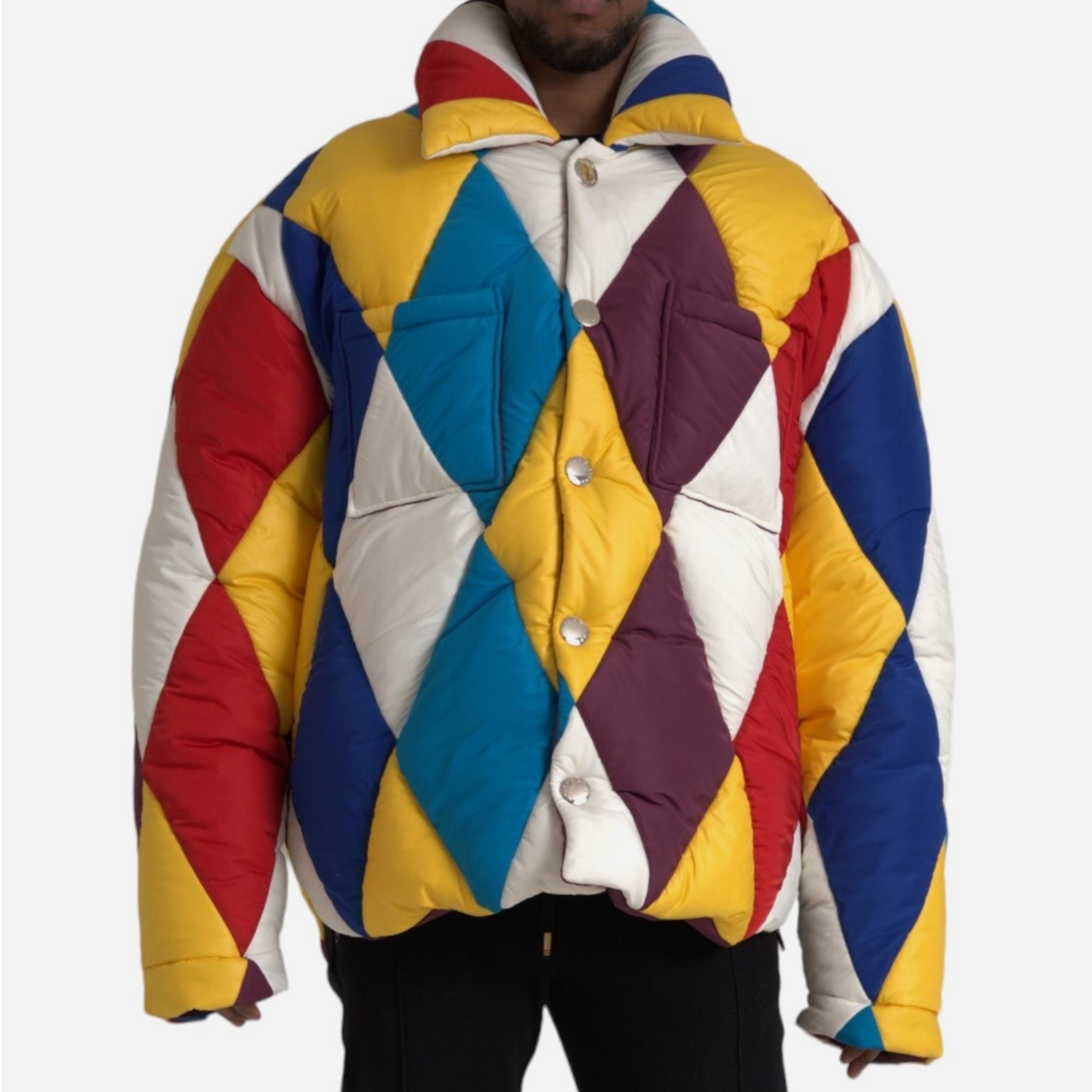 Мъжко луксозно многоцветно пухено яке DOLCE & GABBANA Men’s Luxury Multicolor Puffer Jacket