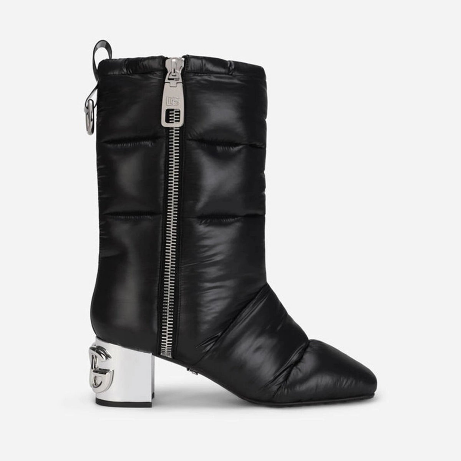 Dolce & Gabbana DG Logo Heel Quilted Women Ankle Boots Lateral View