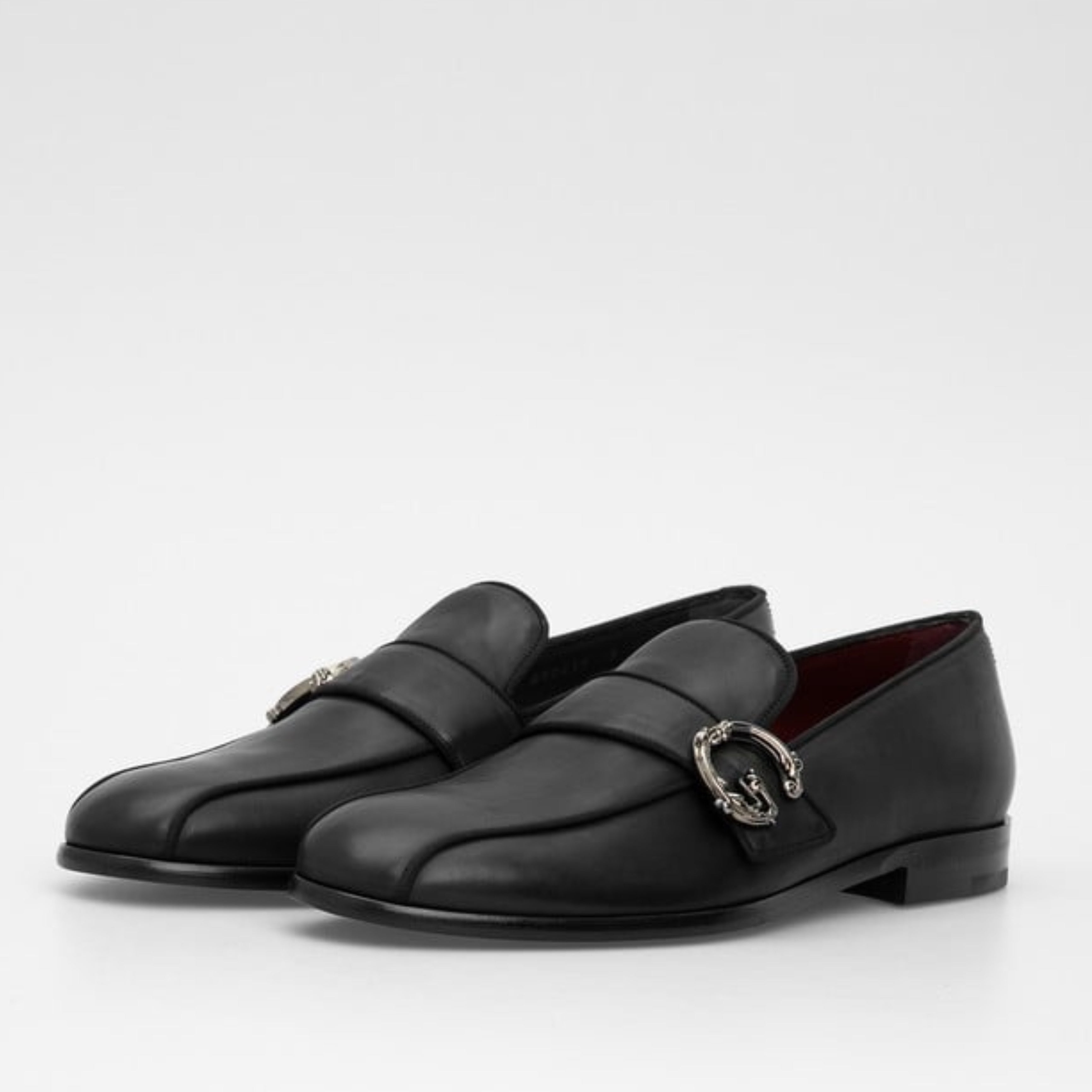 Луксозни мъжки мокасини лоуфъри от естествена кожа Dolce & Gabbana Men’s Black Formal Luxury Loafers