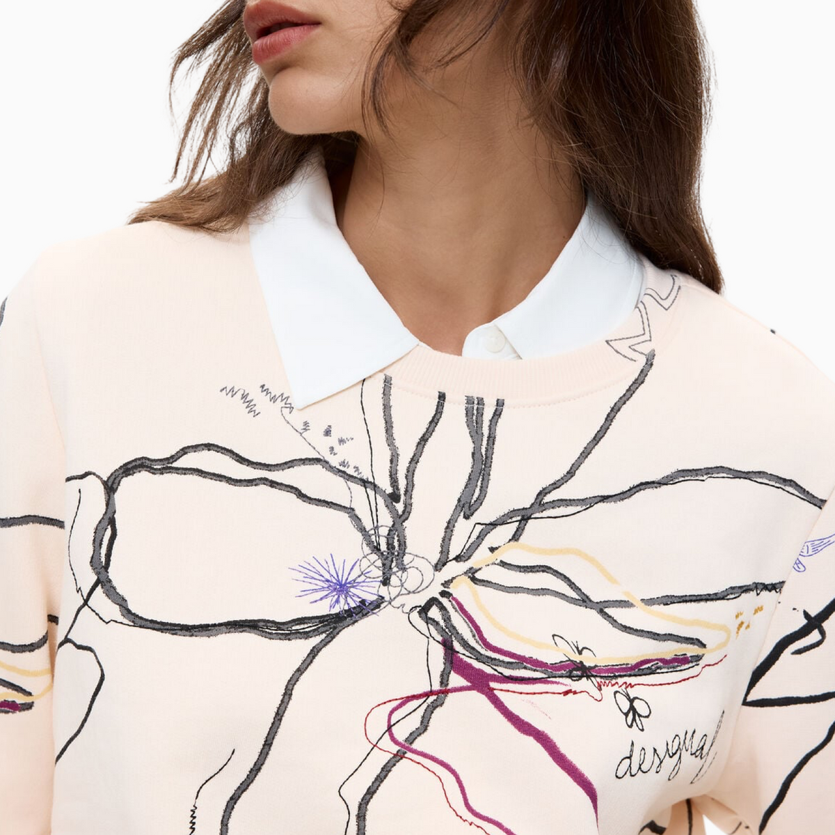 Дамски суичър Desigual Women Sweatshirt 26WWSK06 1000 Close-Up