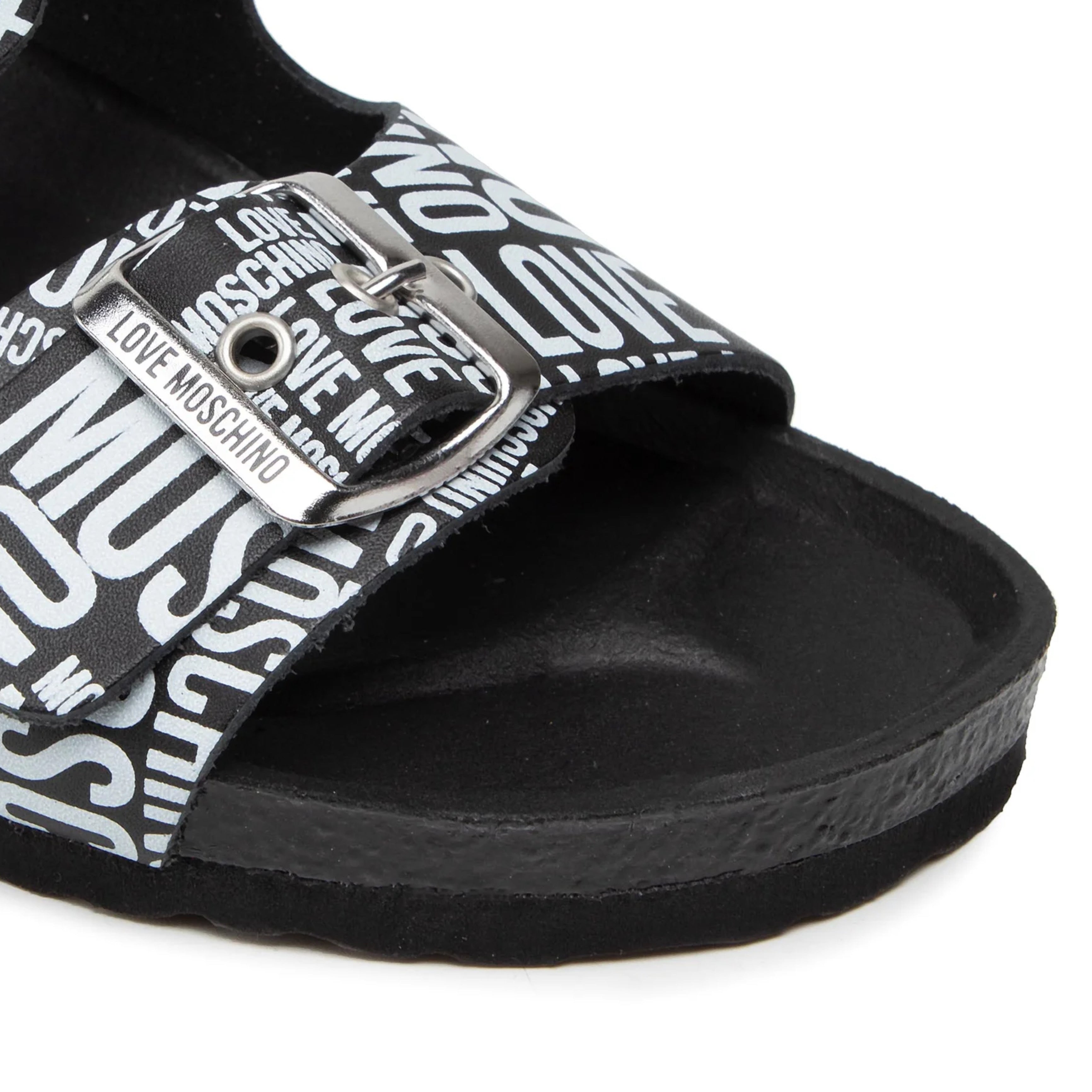 Дамски сандали чехли тип Birkenstock - Love Moschino JA28073G1EIJ000A в черни