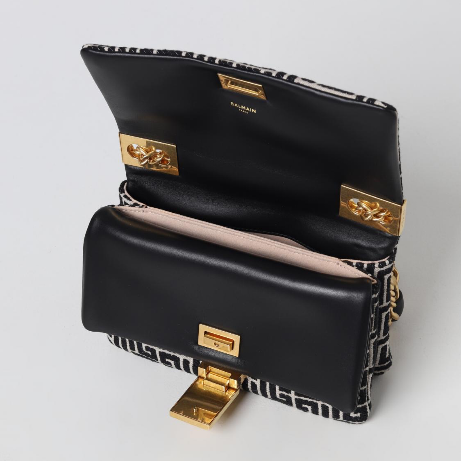 Balmain 1945 Shoulder Bag AN1BJ778TJNA GFE Inside View