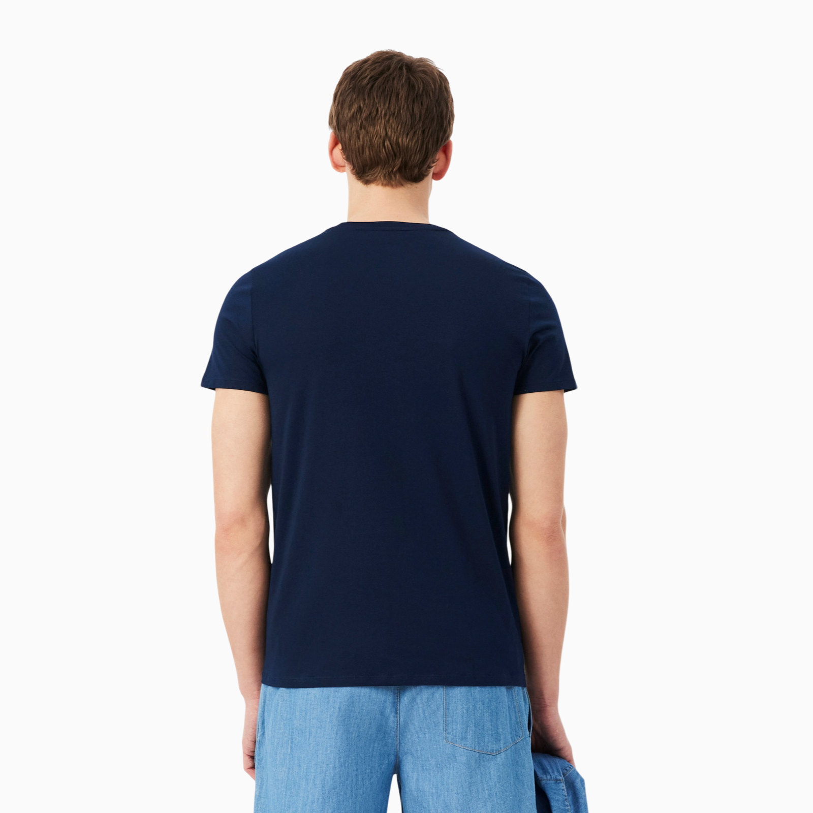 Мъжка тъмно синя тениска Lacoste Men T-shirt TH6709-00-166 Back View