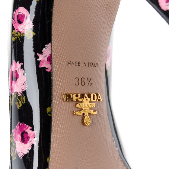 Токчета Prada Elegant Venice Floral Print Leather Pumps