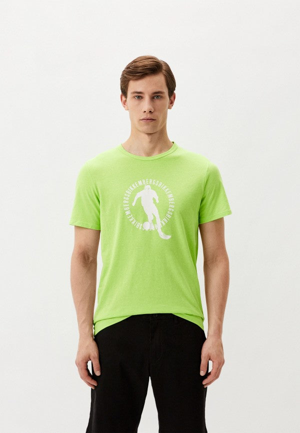 Мъжка тениска Bikkembergs Beachwear в светло зелено