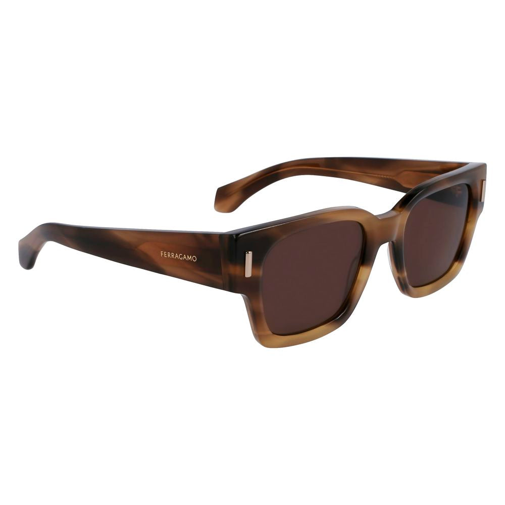 Ferragamo Brown Acetate Sunglasses