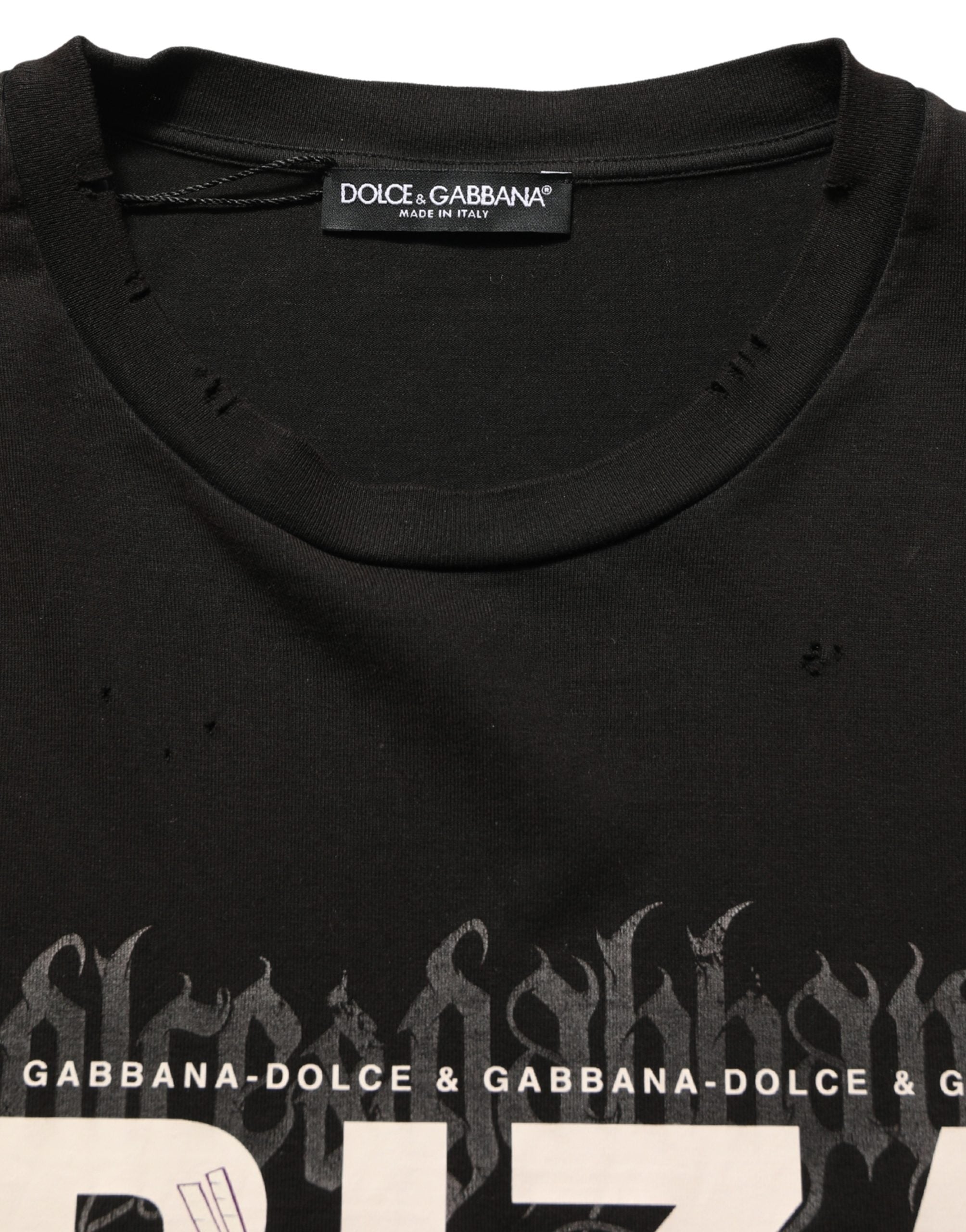 Dolce & Gabbana Black Tropical Ibiza Men T-shirt