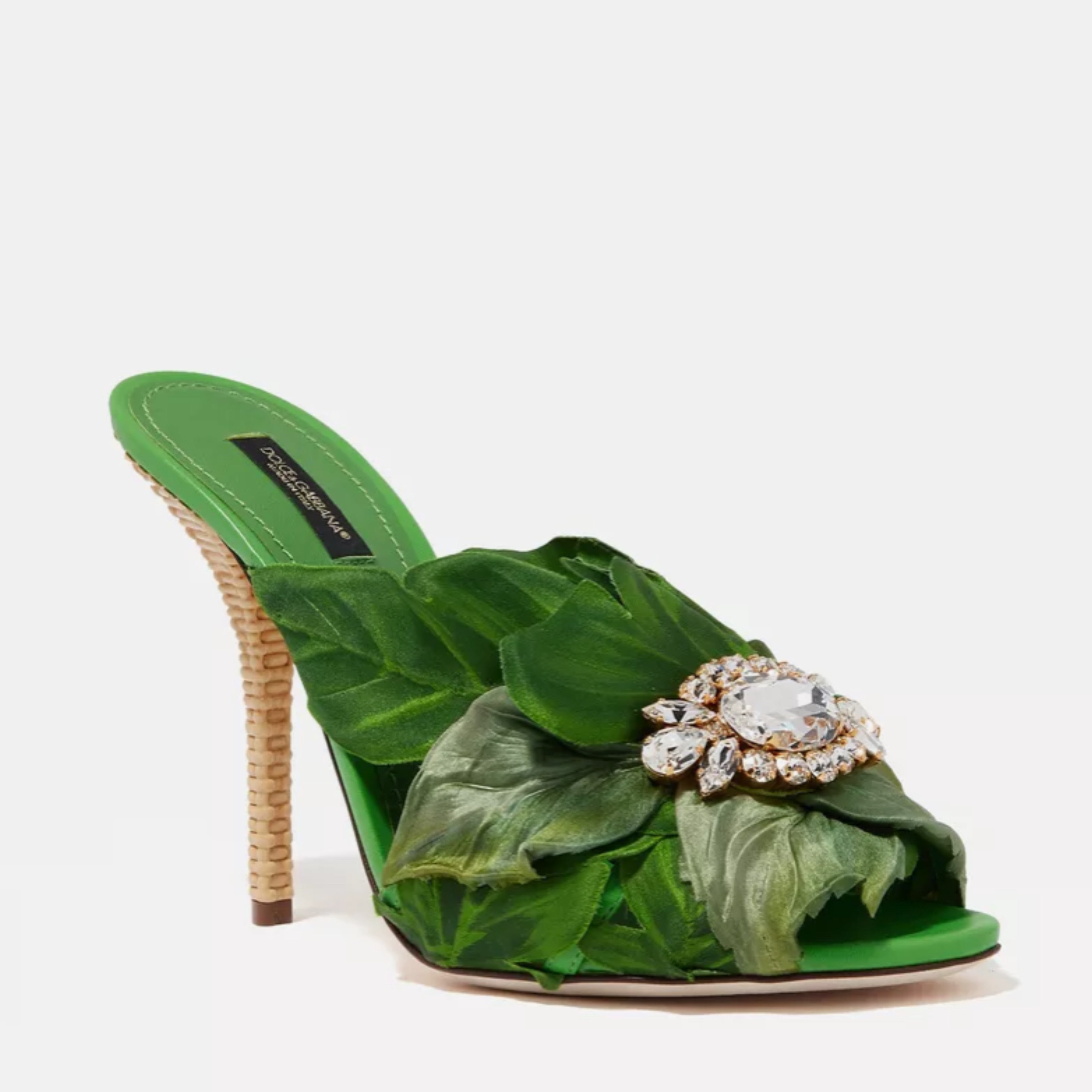 Дамски луксозни сандали на висок ток в зелено DOLCE & GABBANA Women’s Luxury Green KEIRA Sandals
