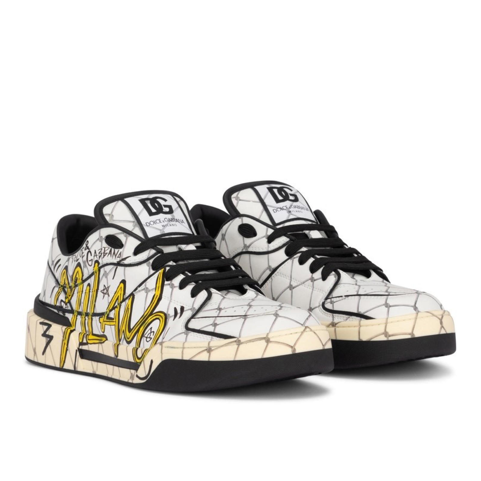 Dolce & Gabbana New Roma Printed Men Sneakers Medial View