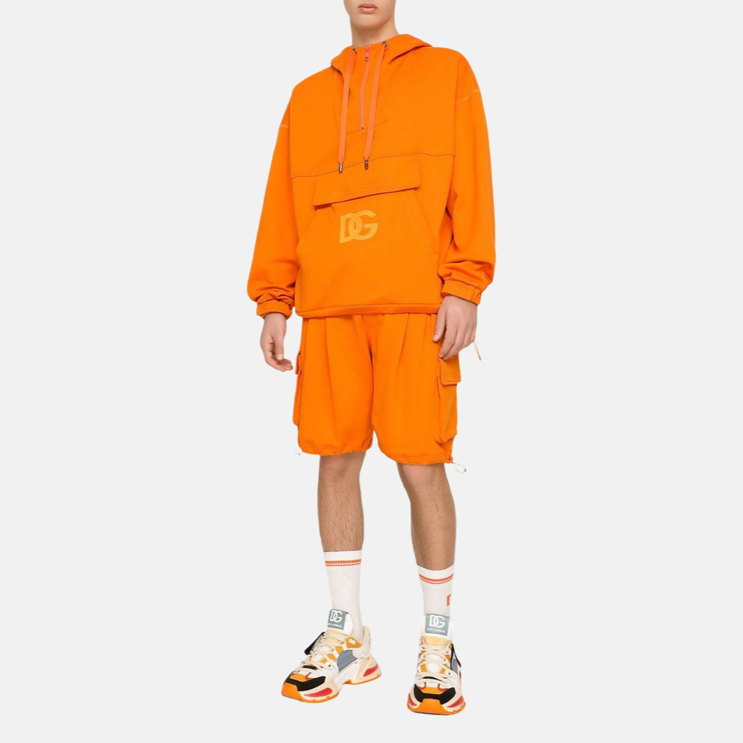 Мъжко оранжево худи Dolce & Gabbana Orange Hooded Pullover Sweatshirt