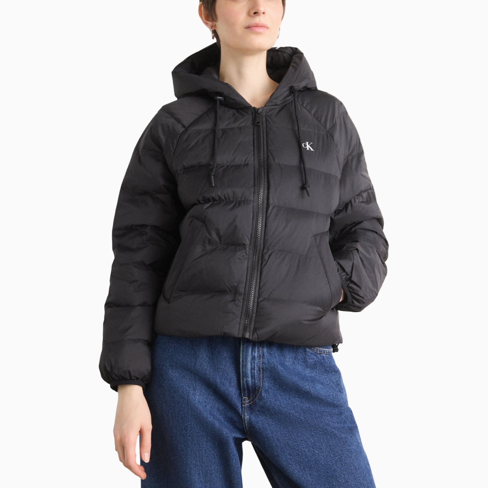 Дамско черно яке Calvin Klein Jeans Women Jacket LV047C521G Front View