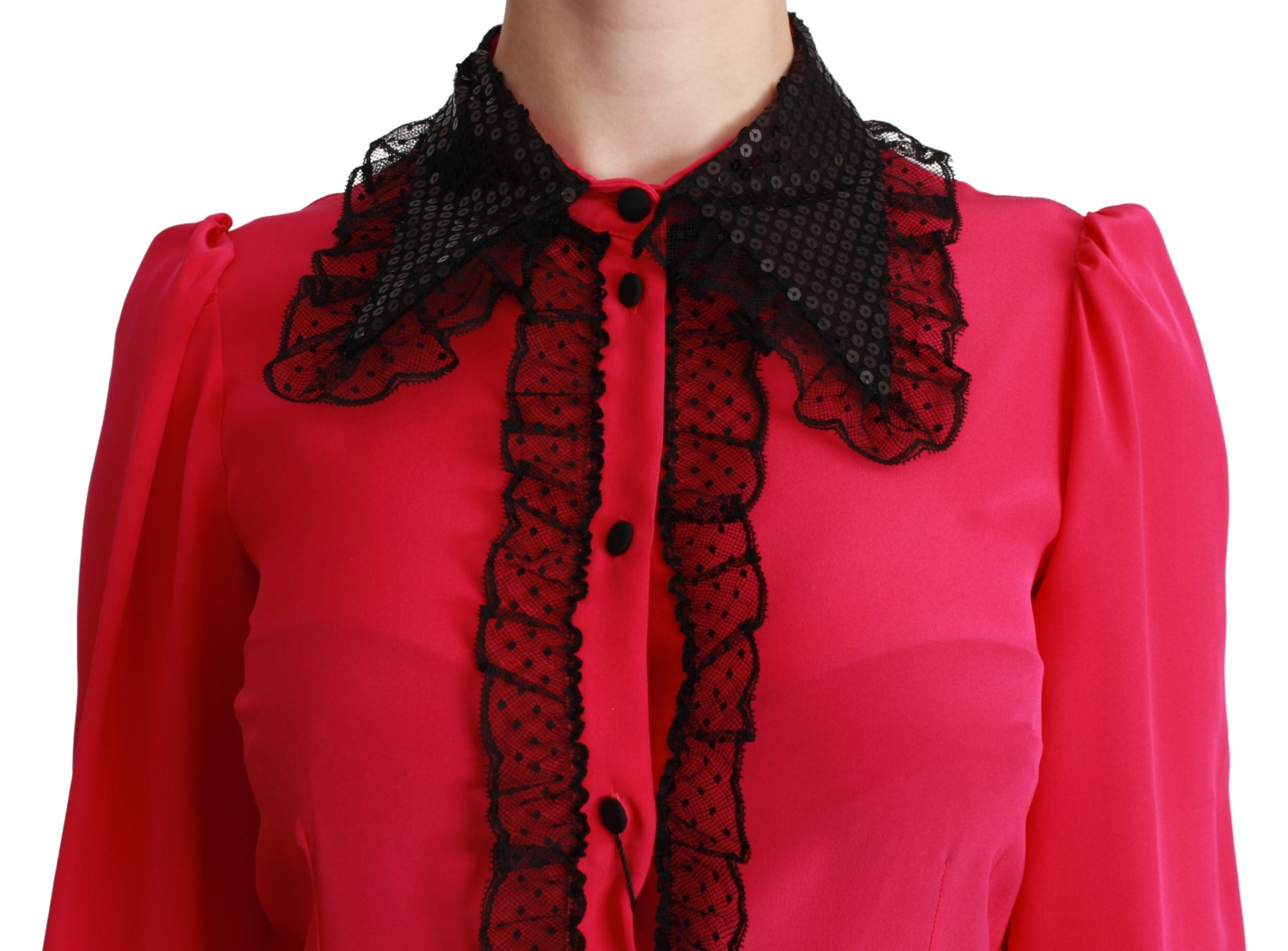 Dolce &amp; Gabbana Silk Blend Lace Blouse в розово