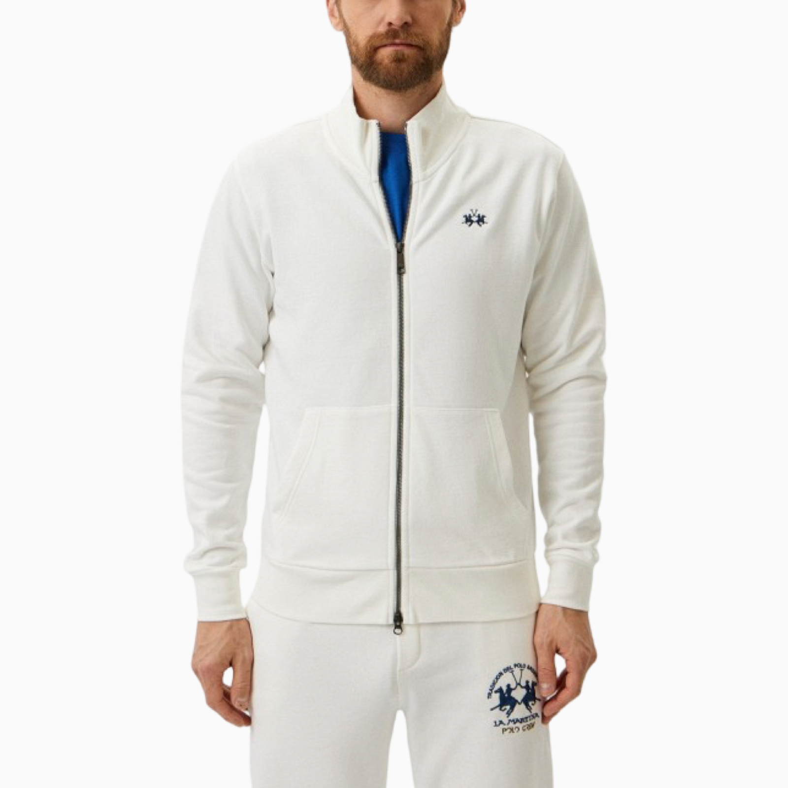 Мъжки бял суичър La Martina Men Sweatshirt XMF012FP564 00002 Front View