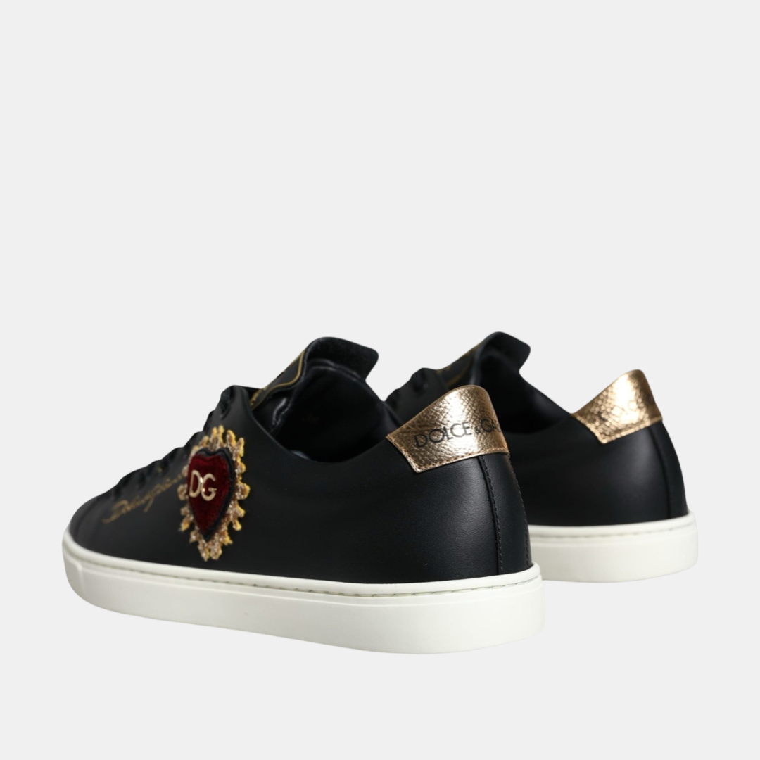 Дамски черни кецове Dolce & Gabbana Portofino Sacred Heart Women Sneakers