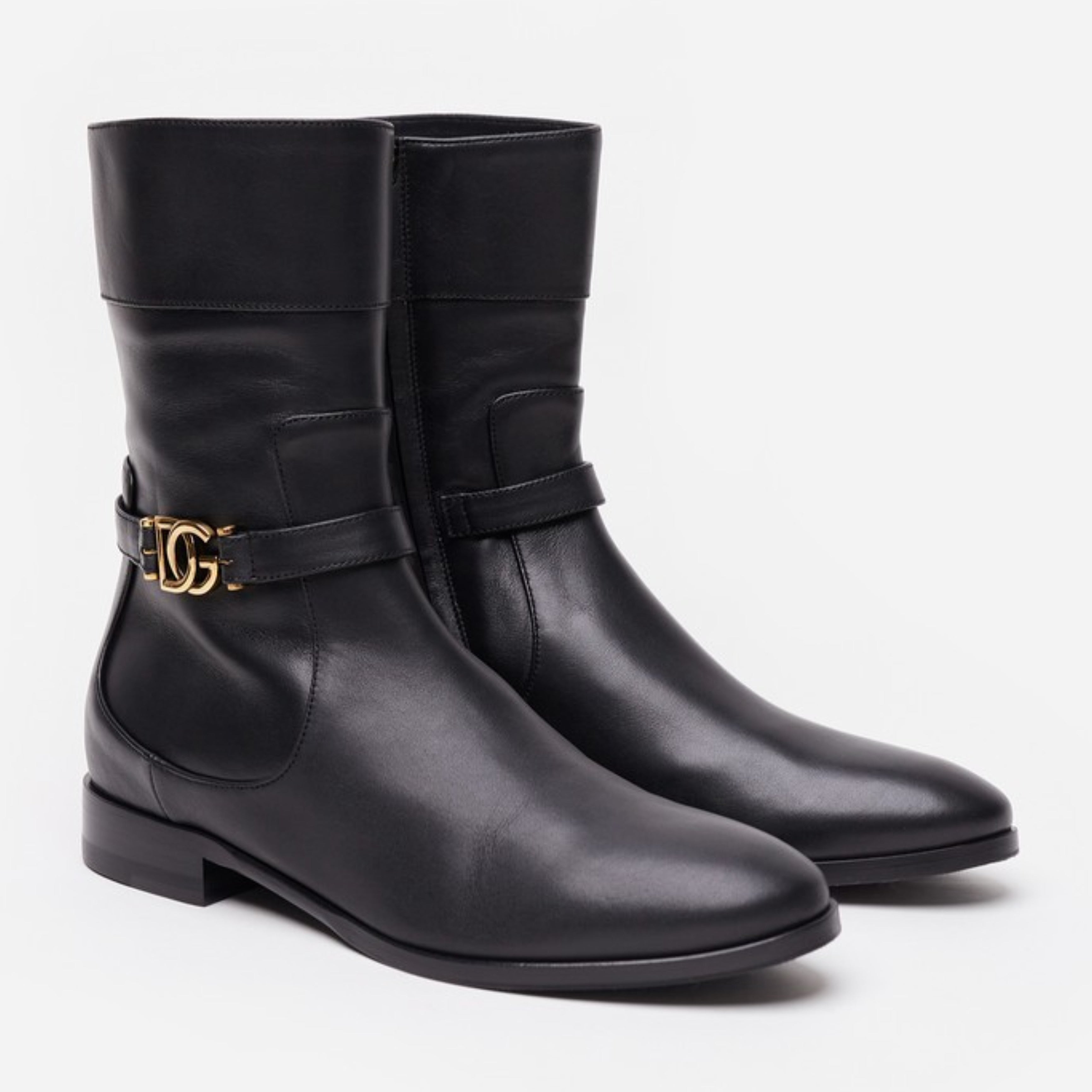 Дамски луксозни ботуши от естествена кожа Dolce & Gabbana Women’s Elegant Leather Biker Boots